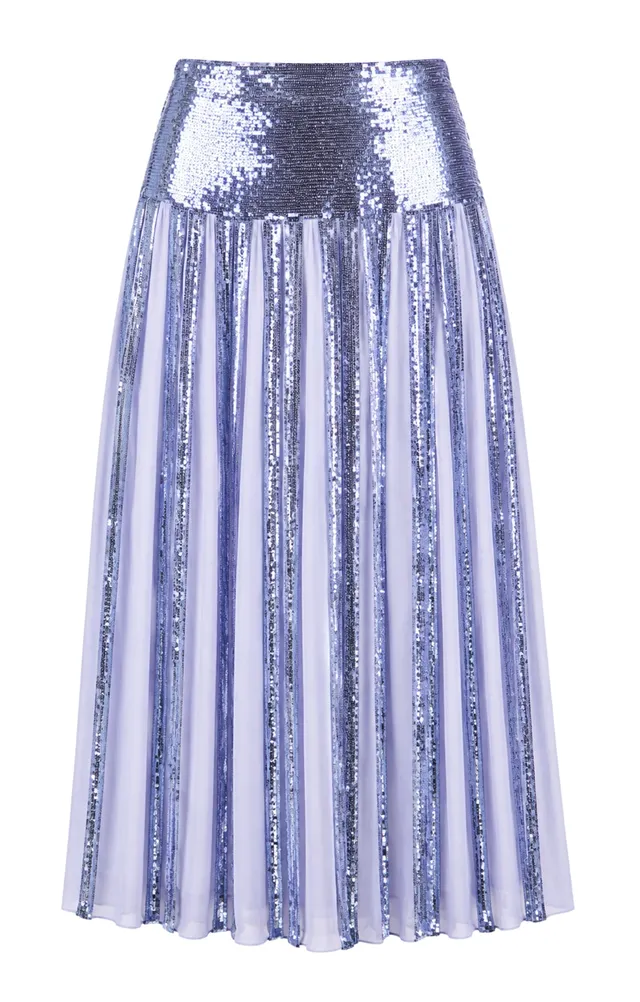 Temperley London Filigree spódnica cekinowa lawendowa