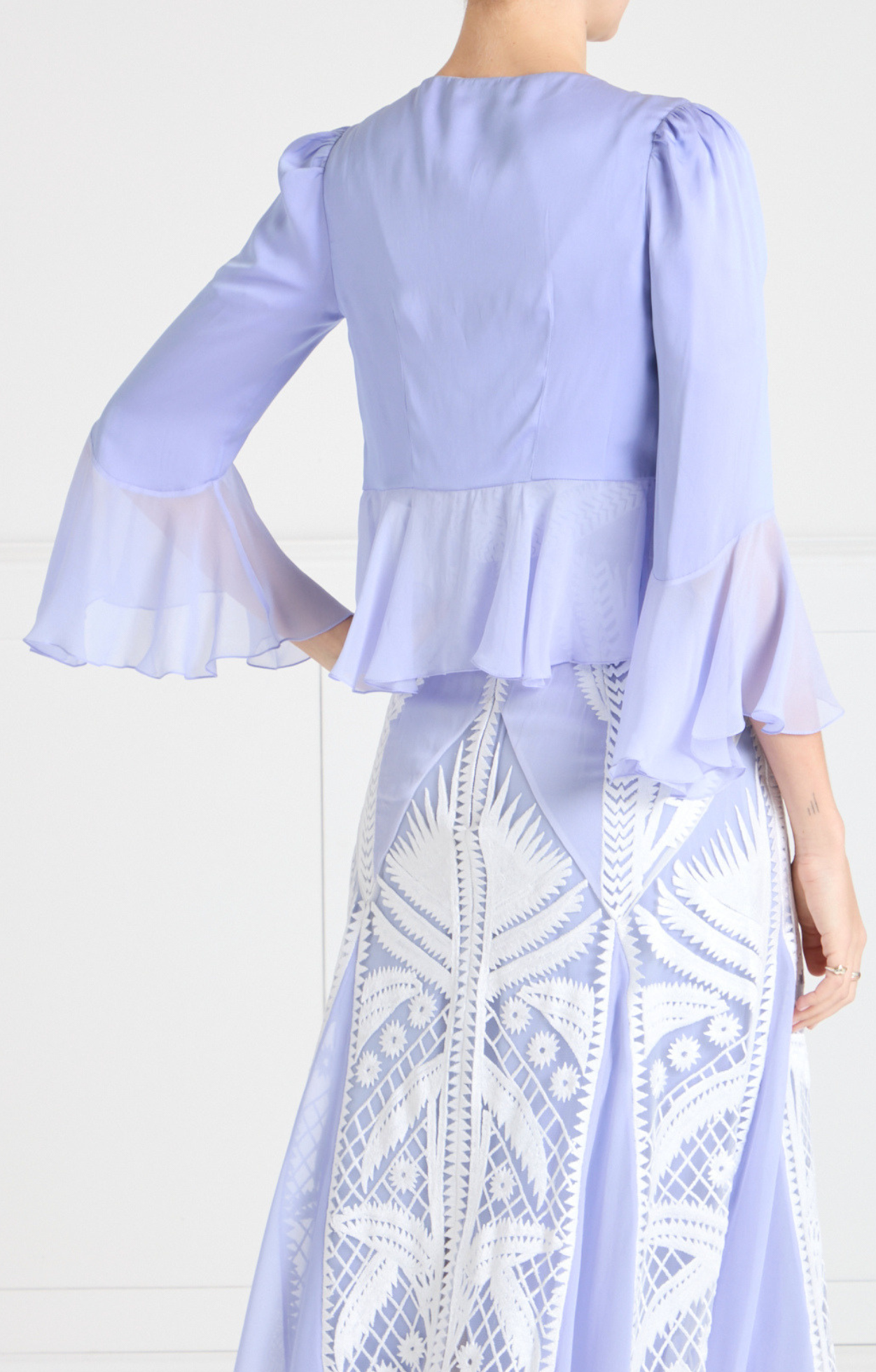 Temperley London Leilani żakiet jedwabny błękitny kryształy