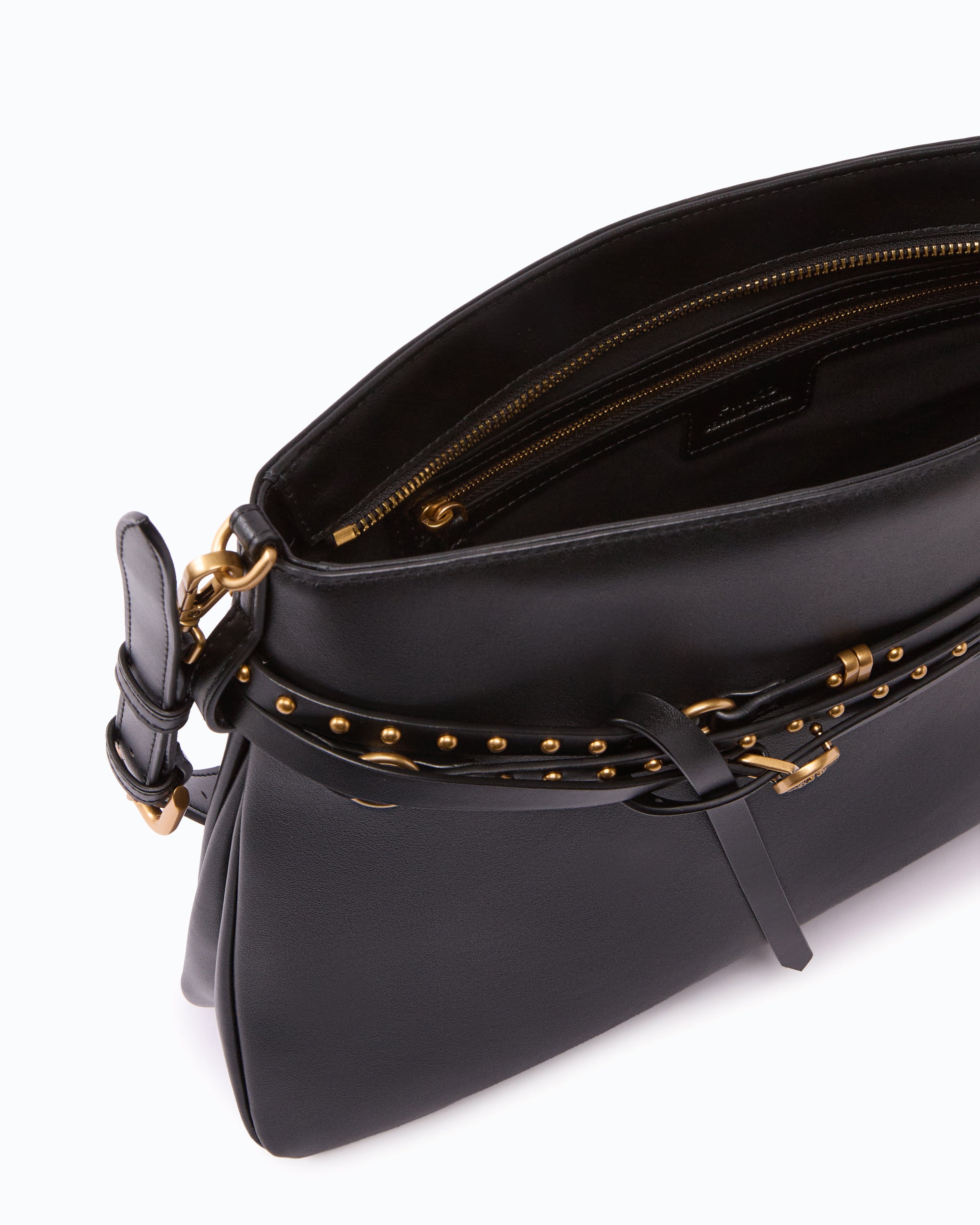 Pinko Belt Bag Big torba skórzana czarna crossbody