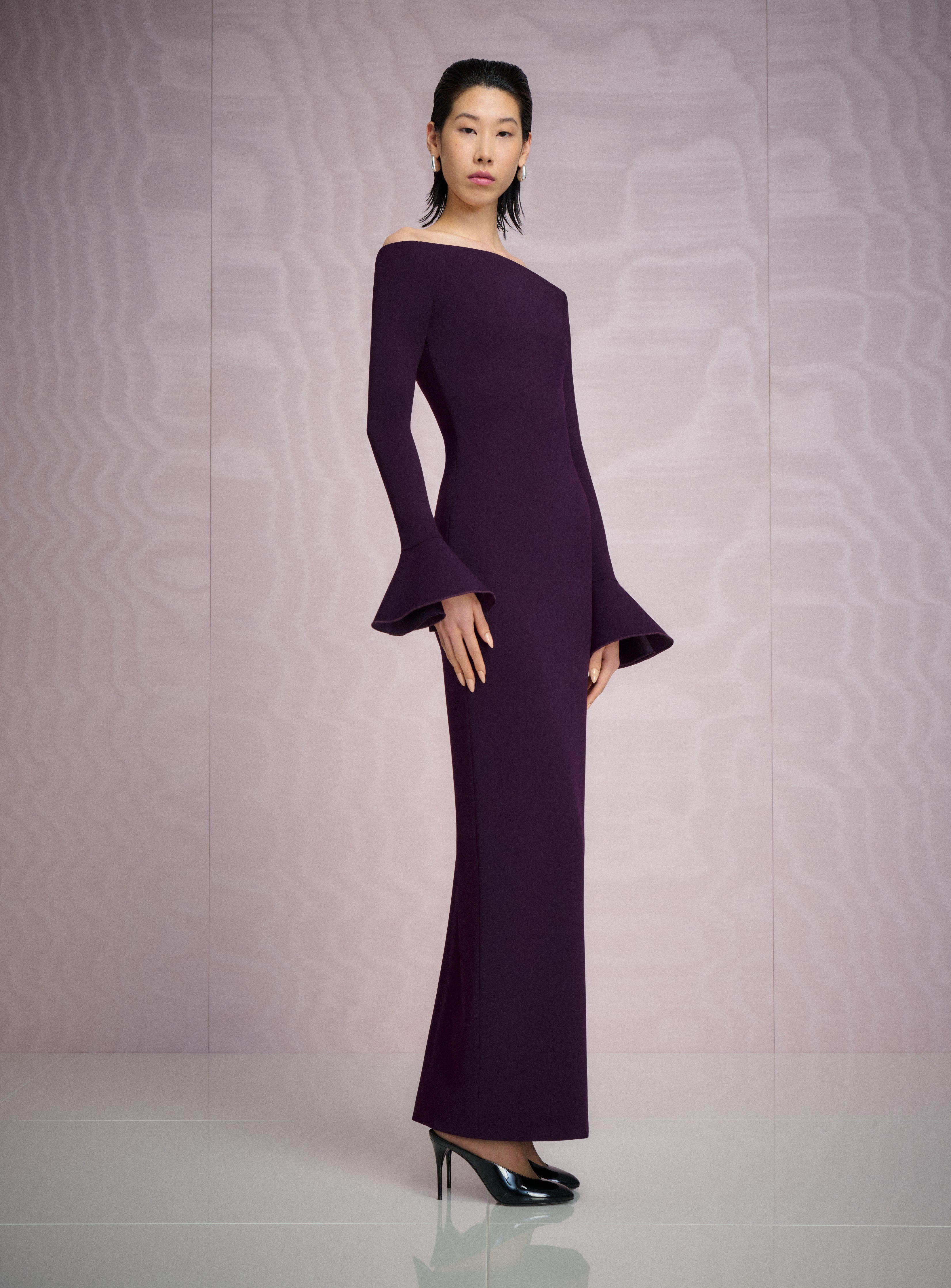 SOLACE LONDON Anica sukienka wieczorowa bordowa maxi