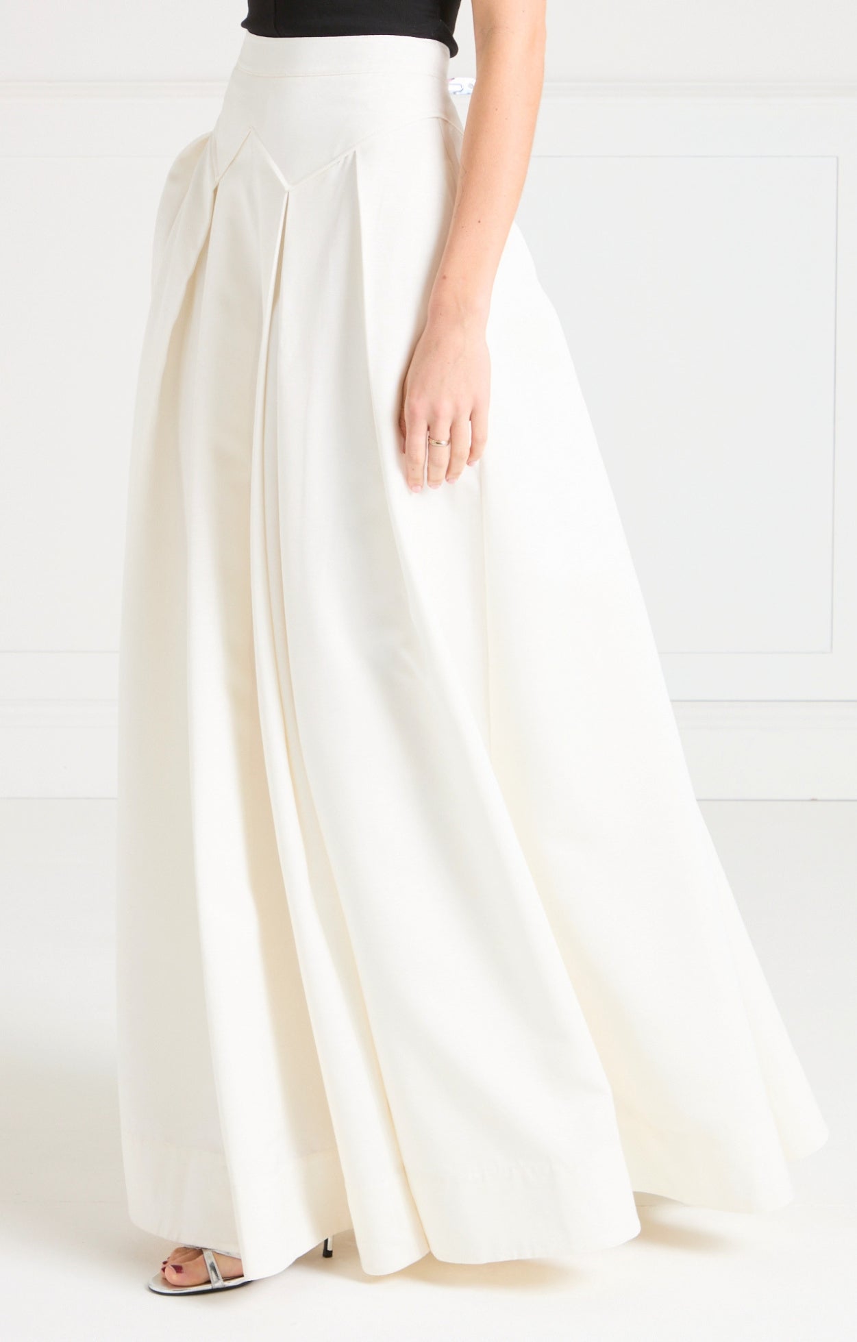 Temperley London Elodie spódnica długa biała jedwabna