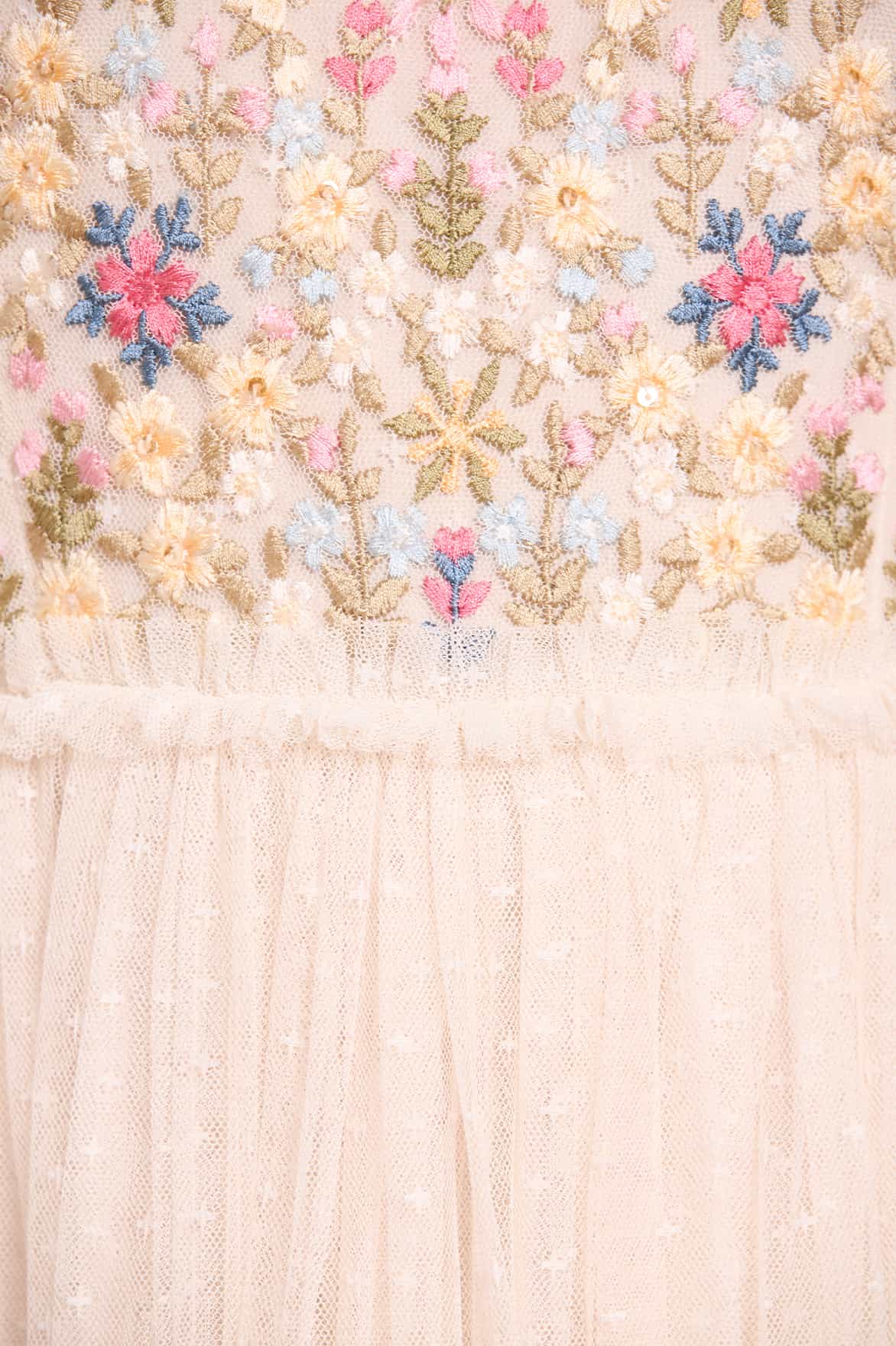 Needle & Thread Flowerbed Bodice Ankle Gown sukienka kremowa