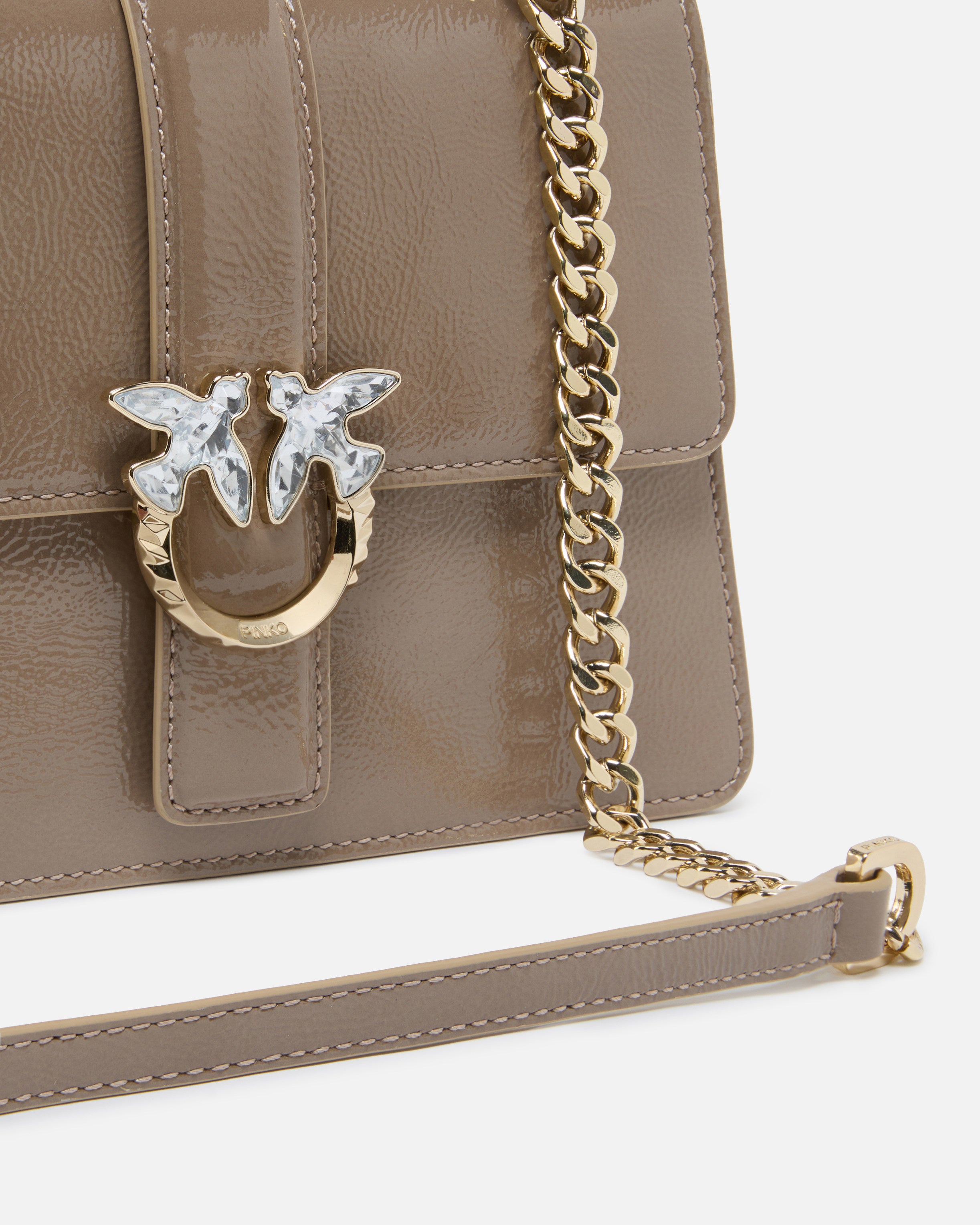 Pinko Love Top Handle Mini torebka lakierowana