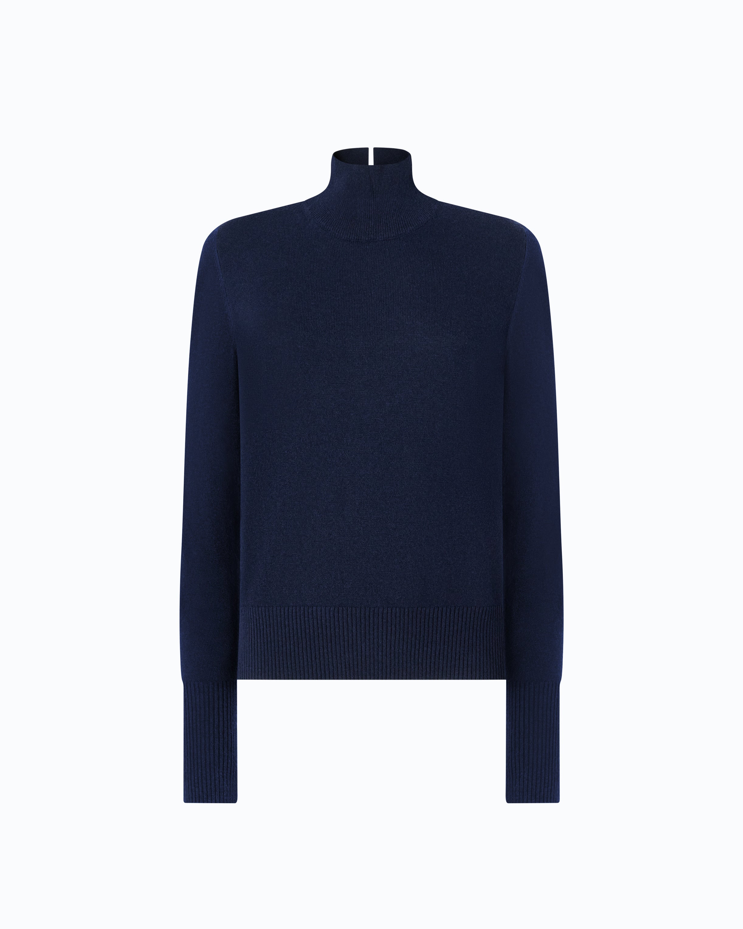 Pinko Nizza sweter golf wełna kaszmir niebieski