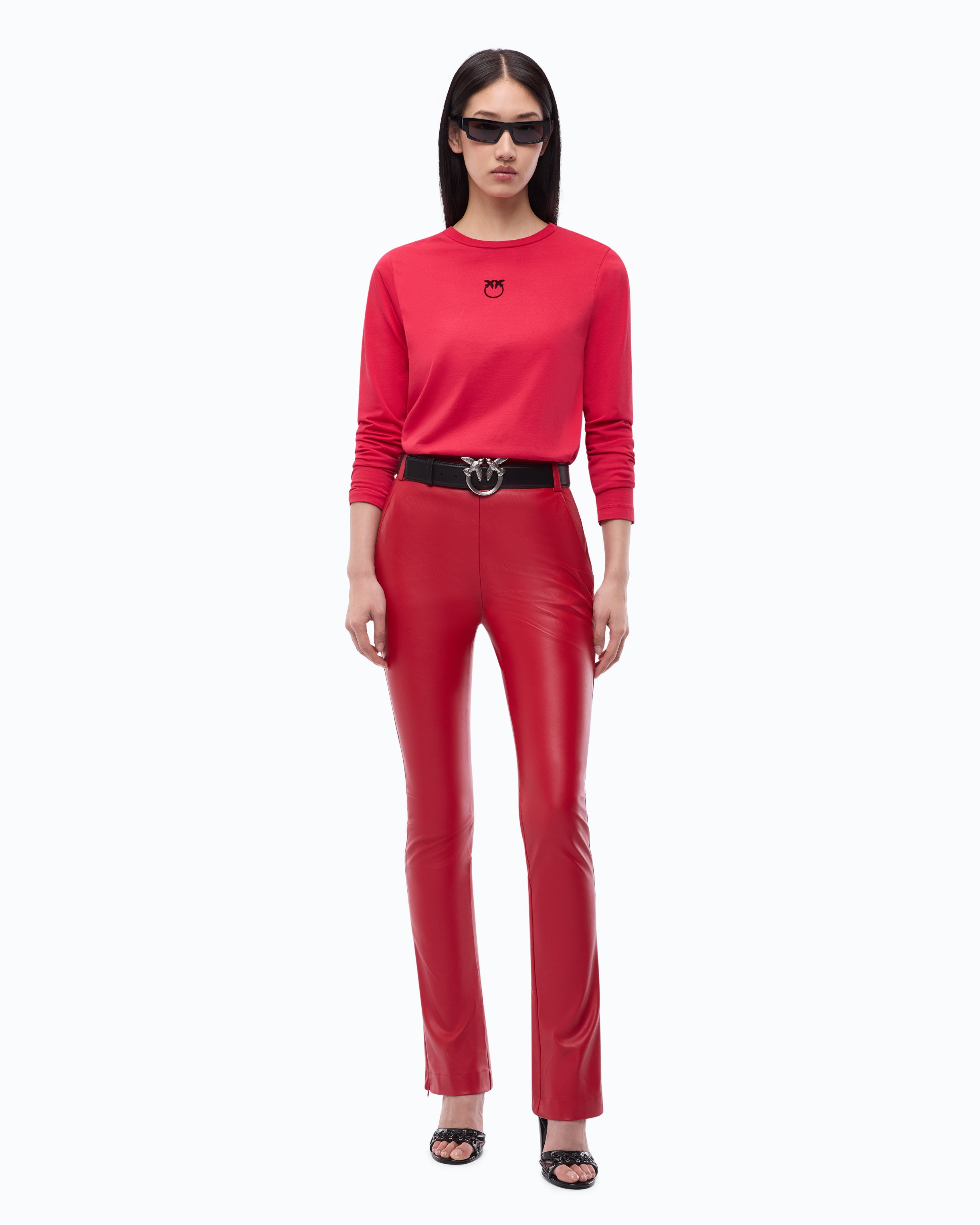 Pinko Toblino t-shirt bawełniany z logo długi rękaw