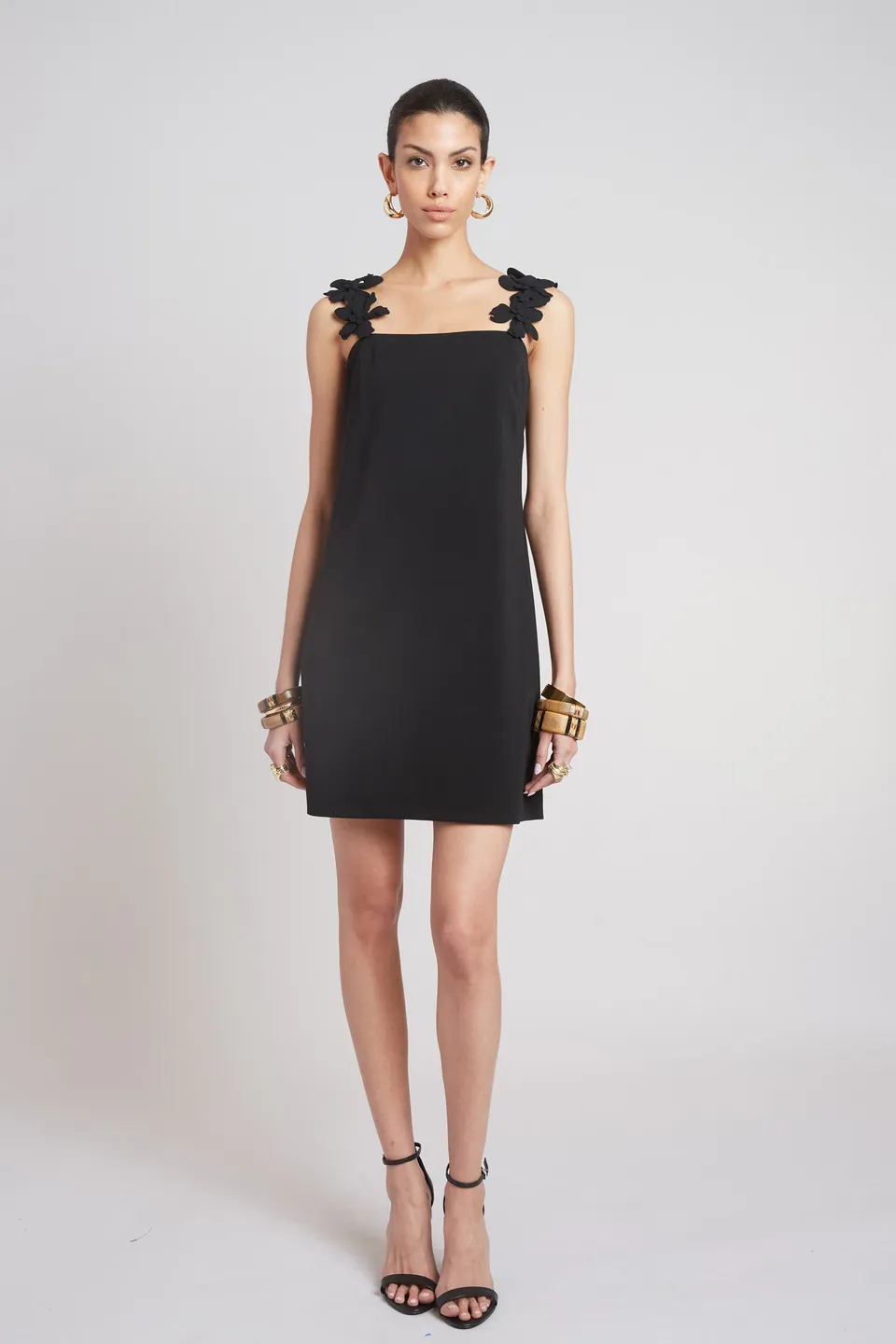 Elie Tahari Bloom E5035605 sukienka Black z aplikacją