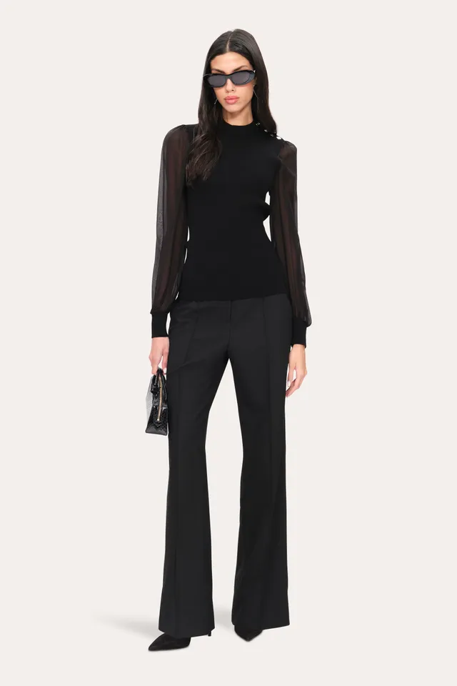 Elie Tahari Chiffon sweter dzianinowy Black