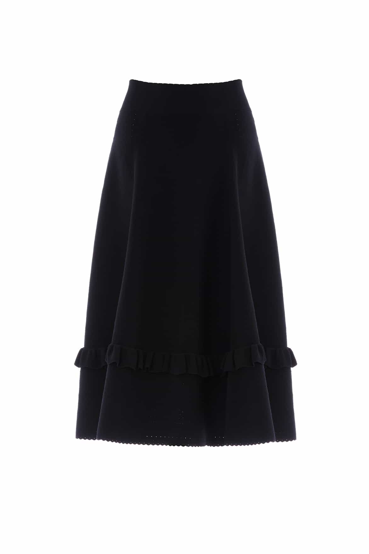 Needle & Thread Pointelle Trim Knit Skirt spódnica czarna