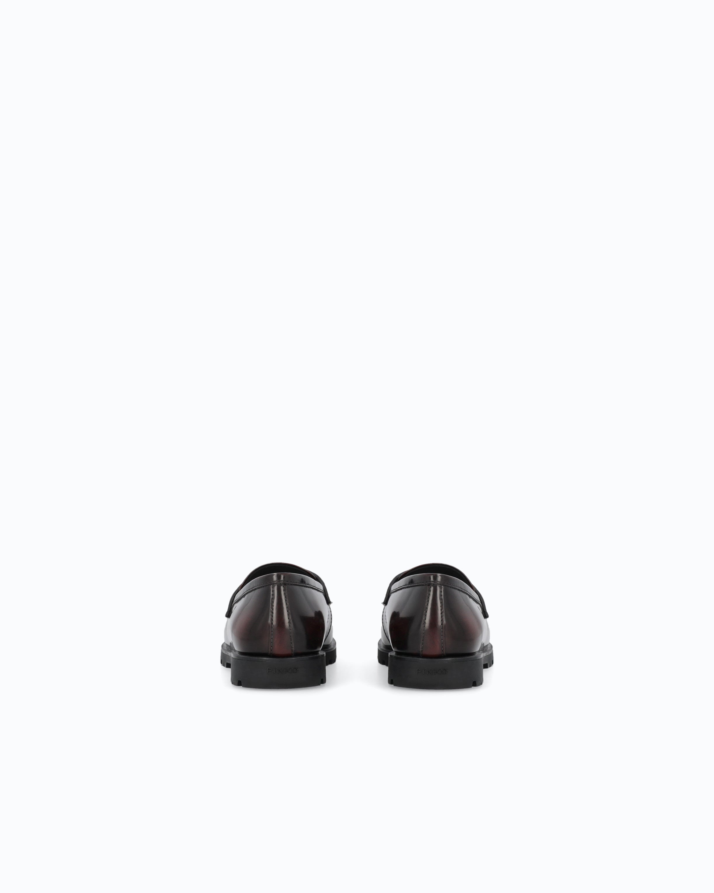 Pinko Nora 07 Loafer mokasyny czerwone skórzane