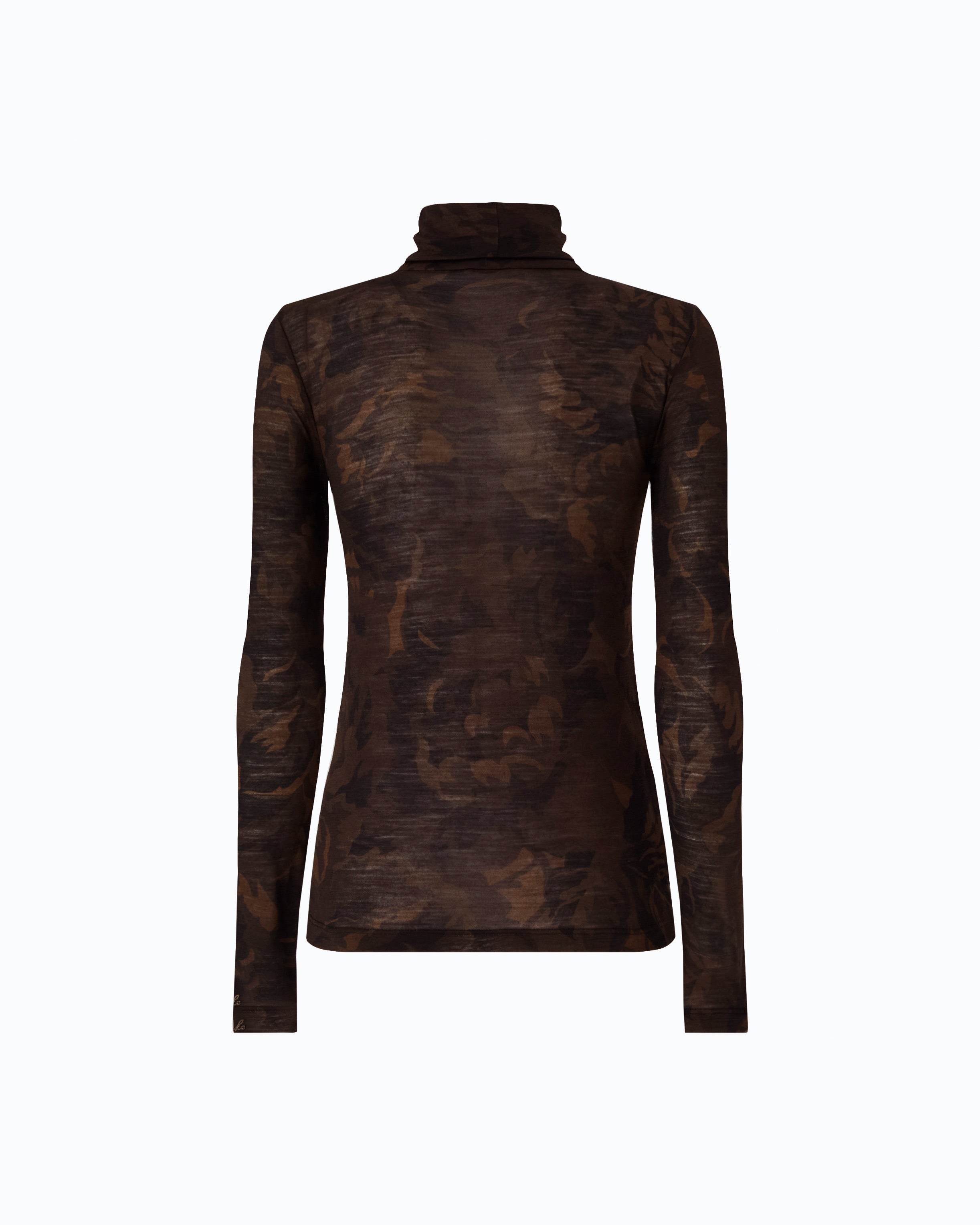 Pinko Brendola Turtleneck golf czarny kwiatowe moro