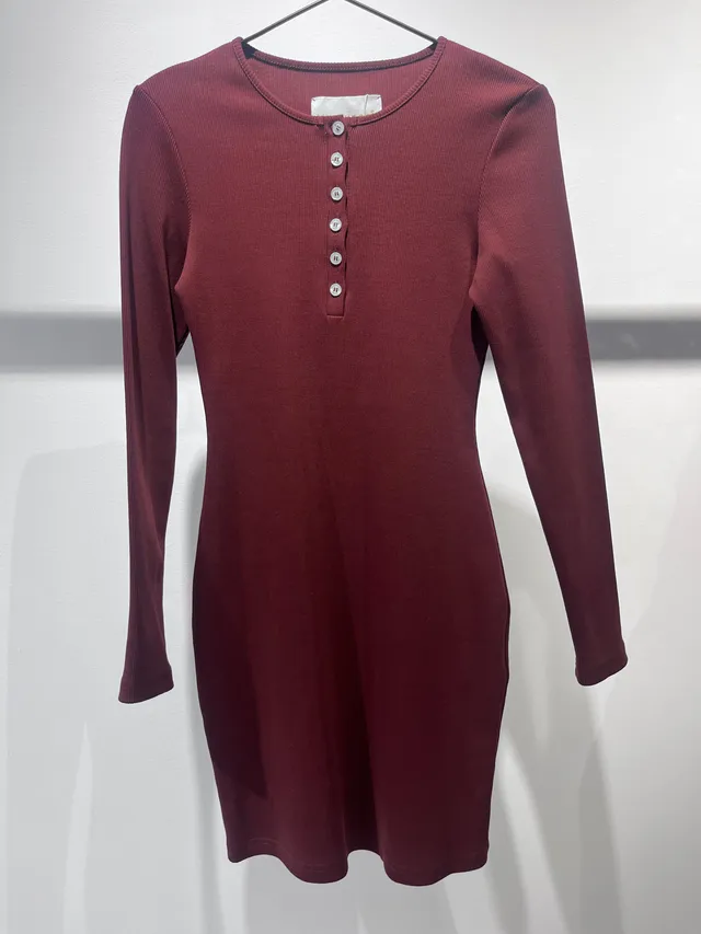 Nudyess California w741 sukienka mini burgund