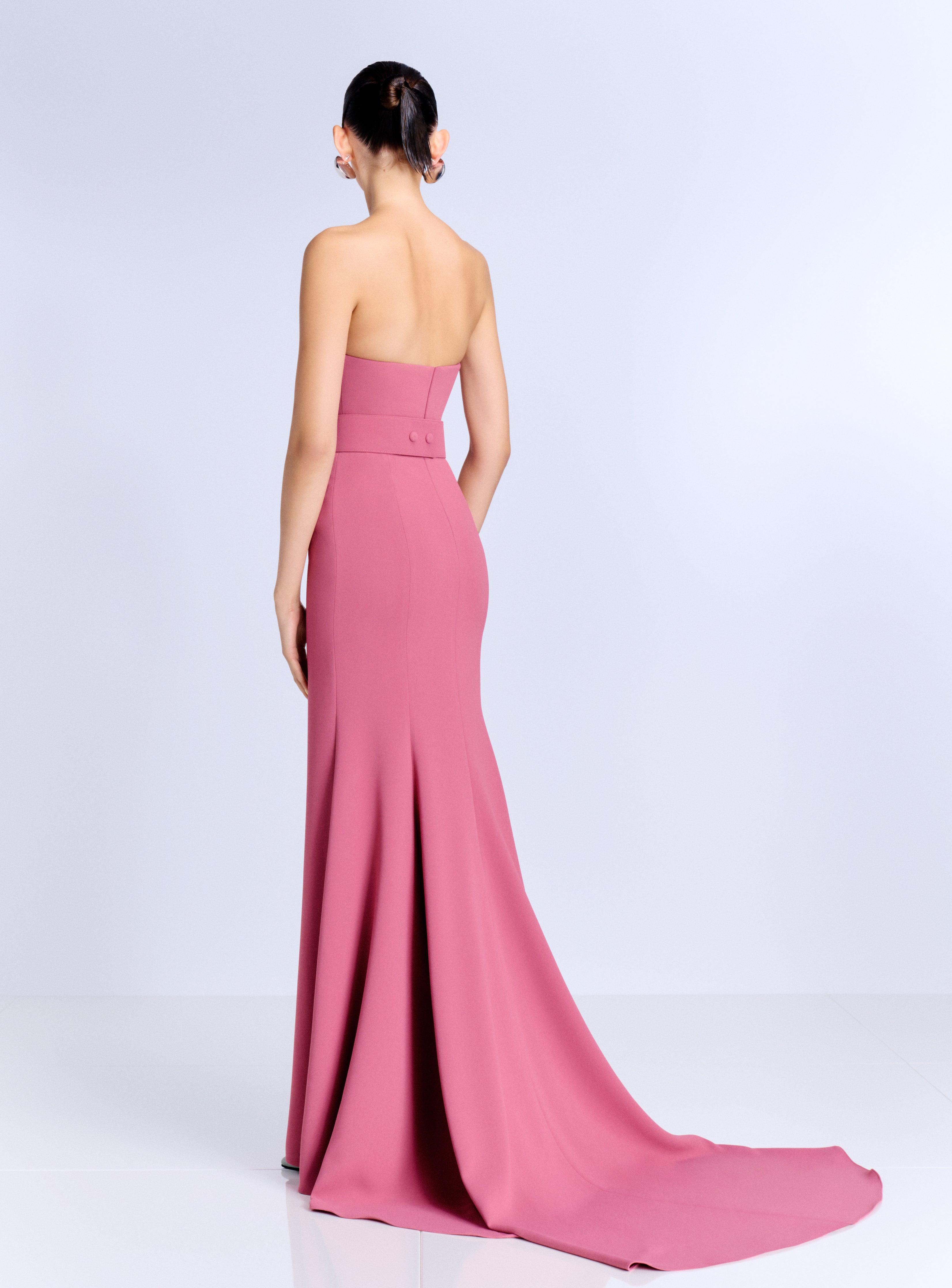 Solace London Seraphina Maxi sukienka różowa bez ramiączek