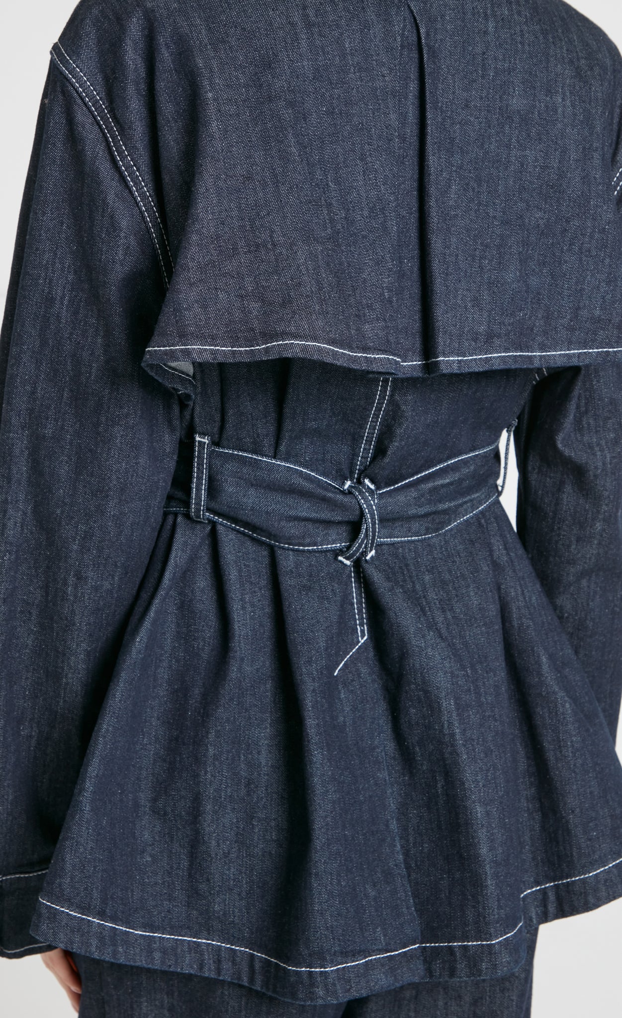 Temperley London Maye kurtka jeansowa Blue z paskiem