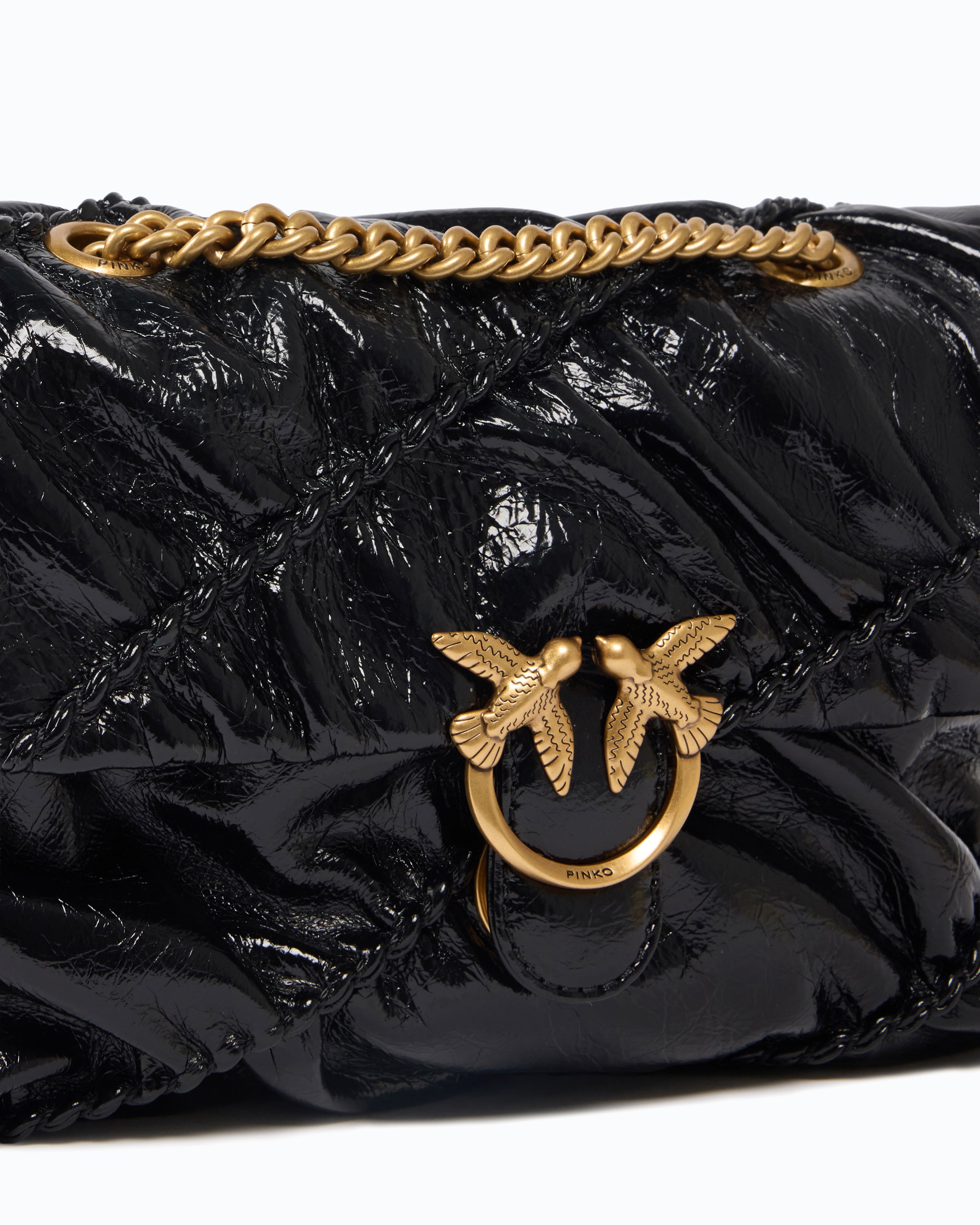 Pinko Love Bag Puff Mini torebka czarna crinkle