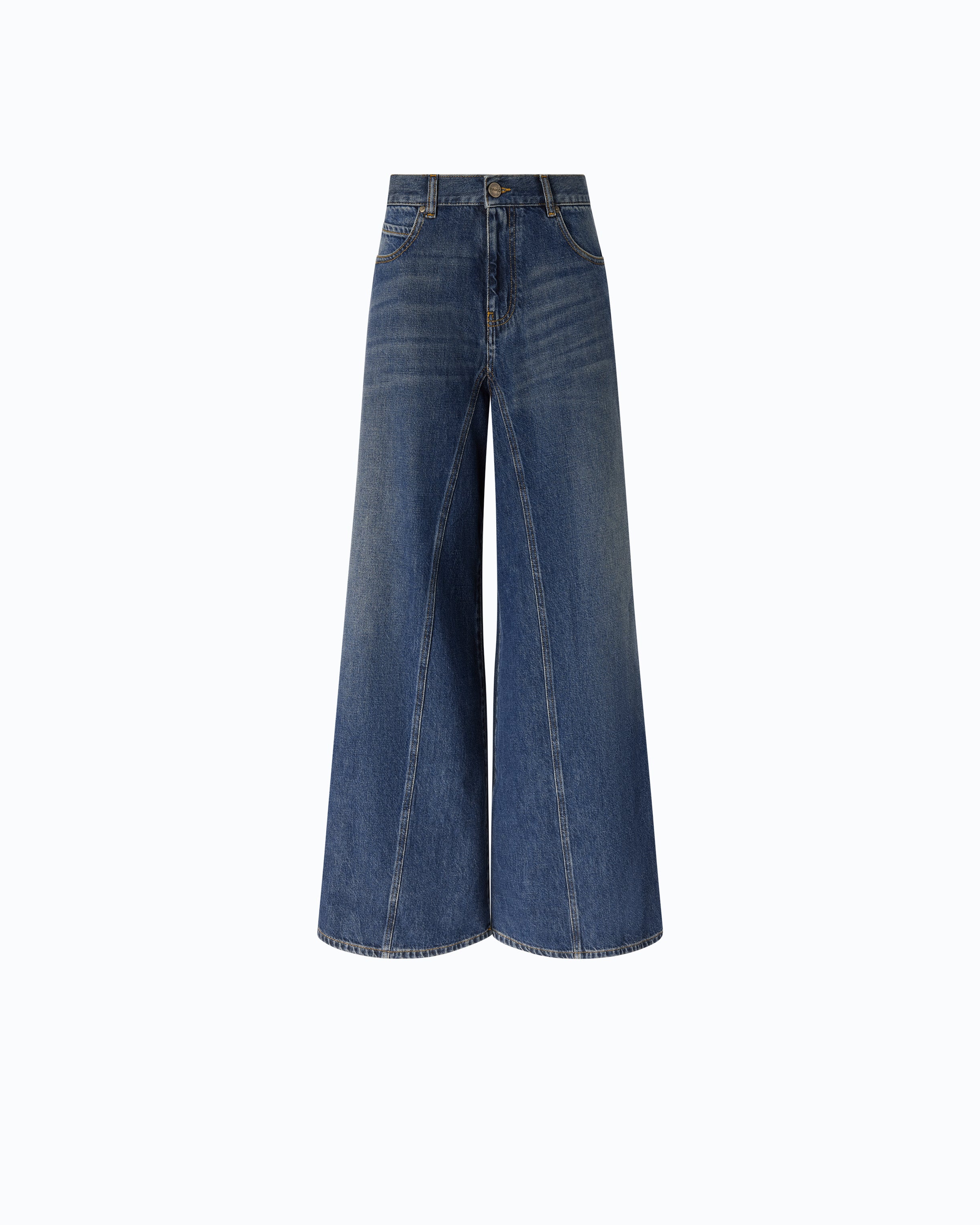 Pinko Winona Wide Leg jeansy szerokie niebieskie vintage