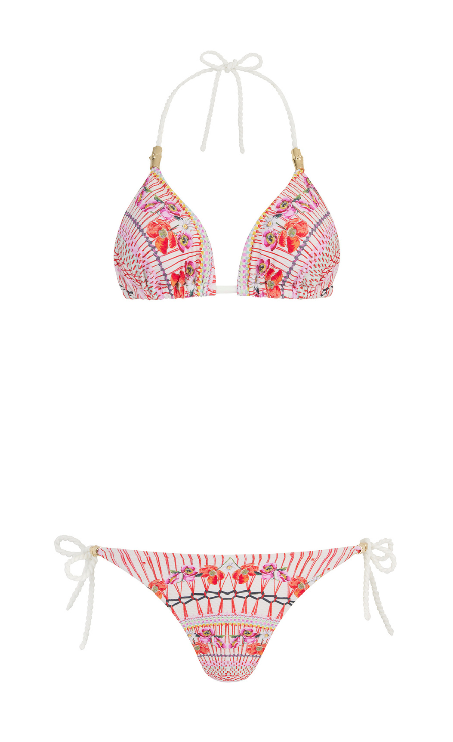 Temperley London Pomegranate dół bikini różowy wiązany