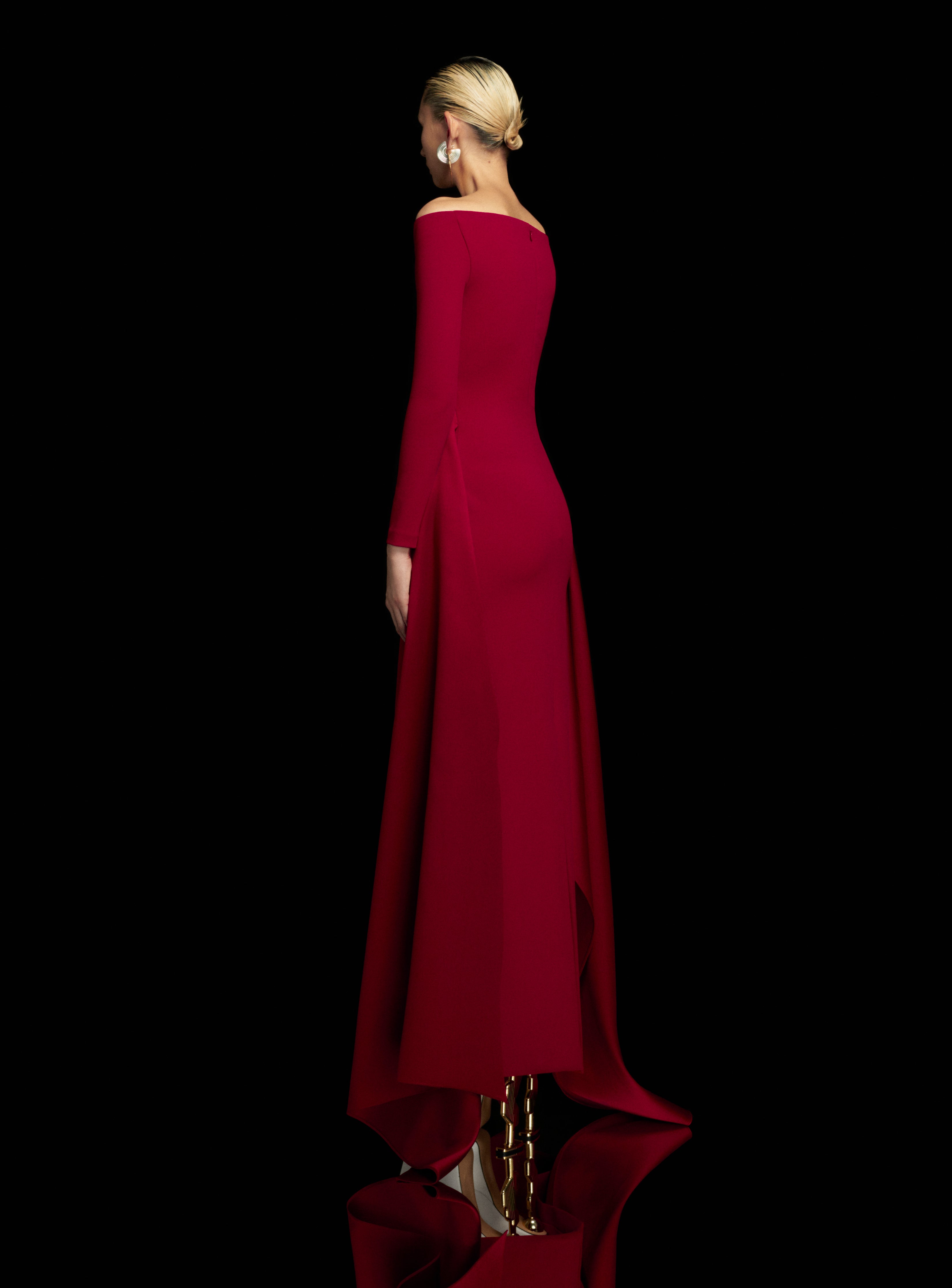 SOLACE LONDON Irma sukienka wieczorowa bordowa maxi