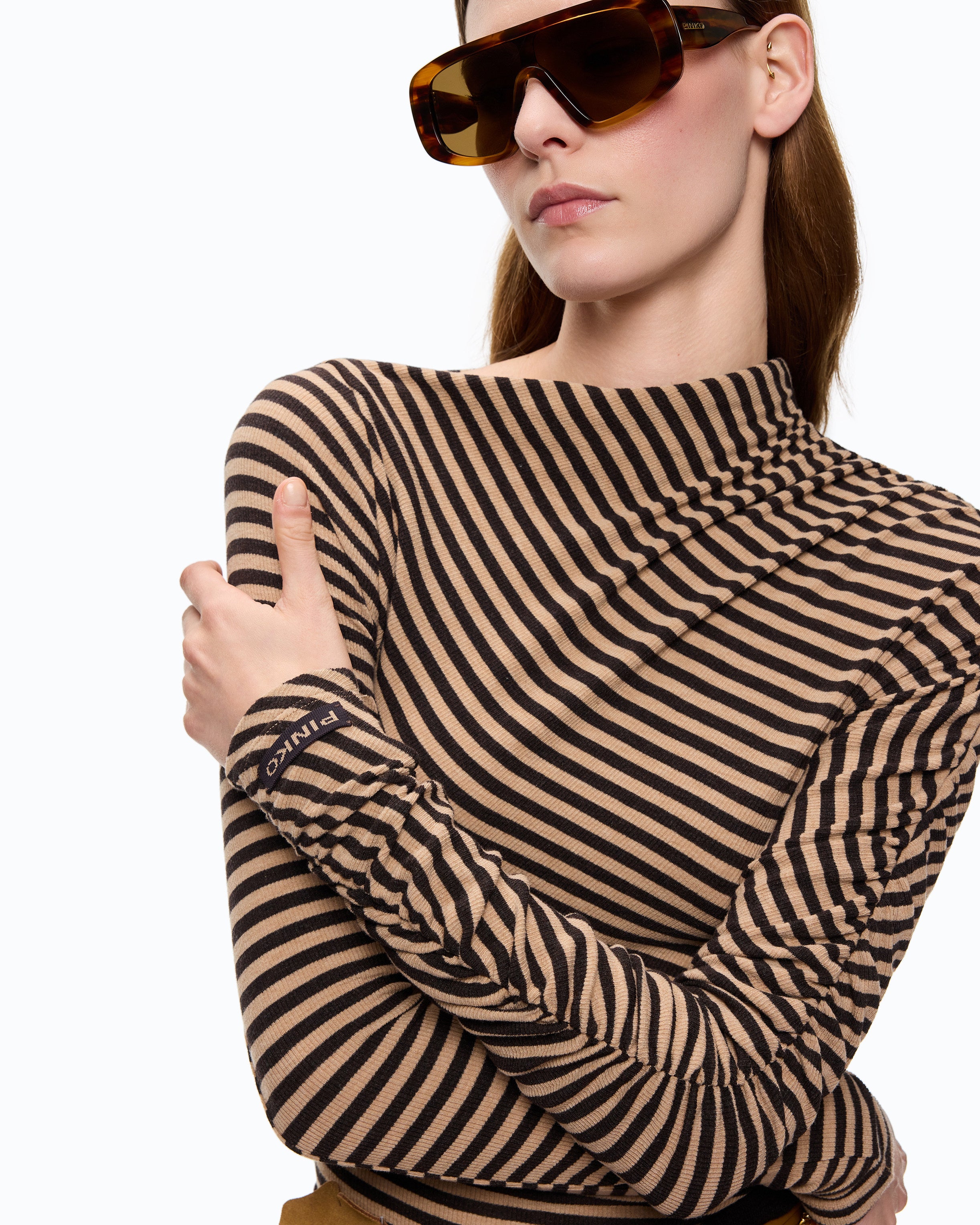 Pinko Lilium Turtleneck sweter golf w paski