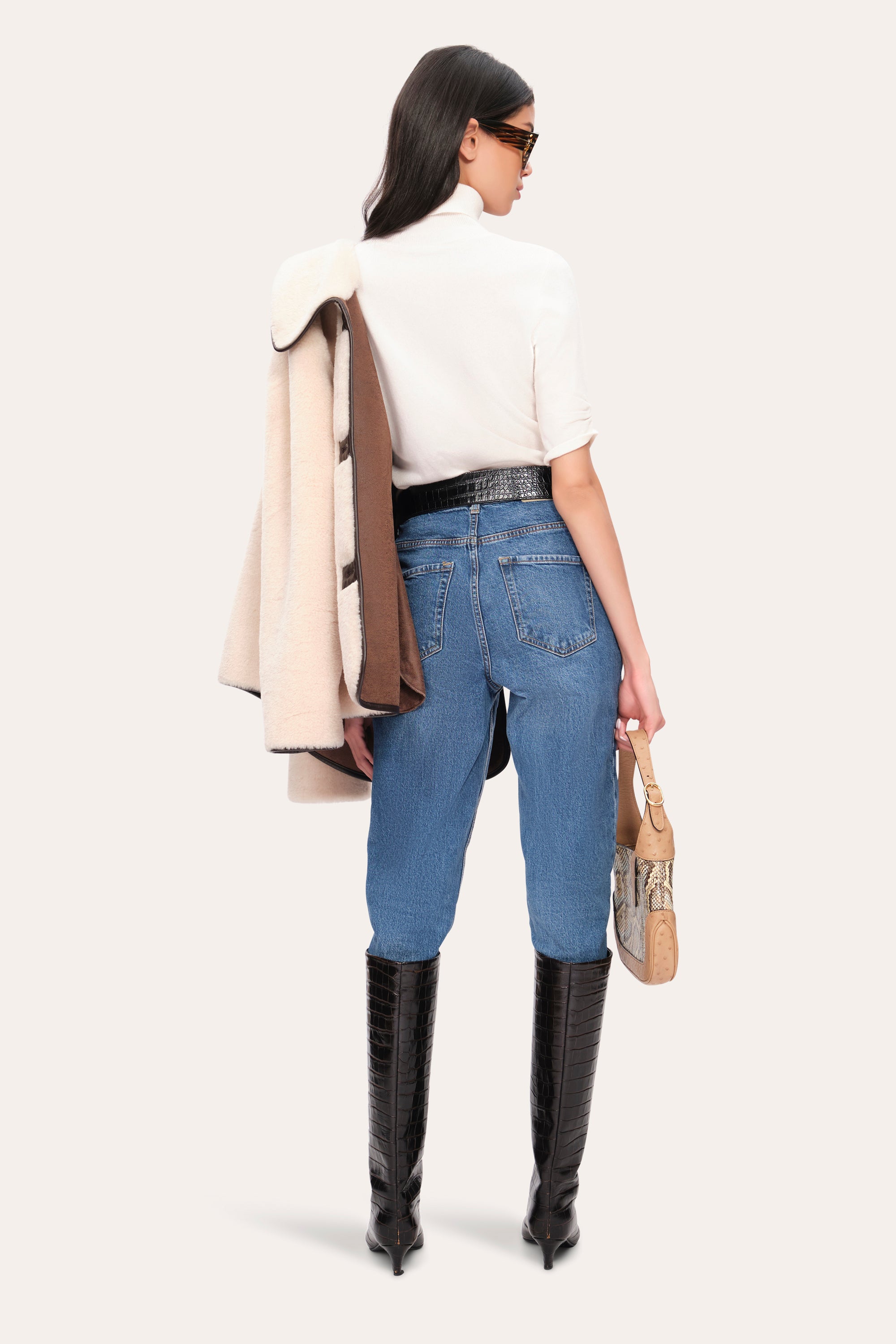 Elie Tahari Cash-Wool sweter Snow kaszmirowy