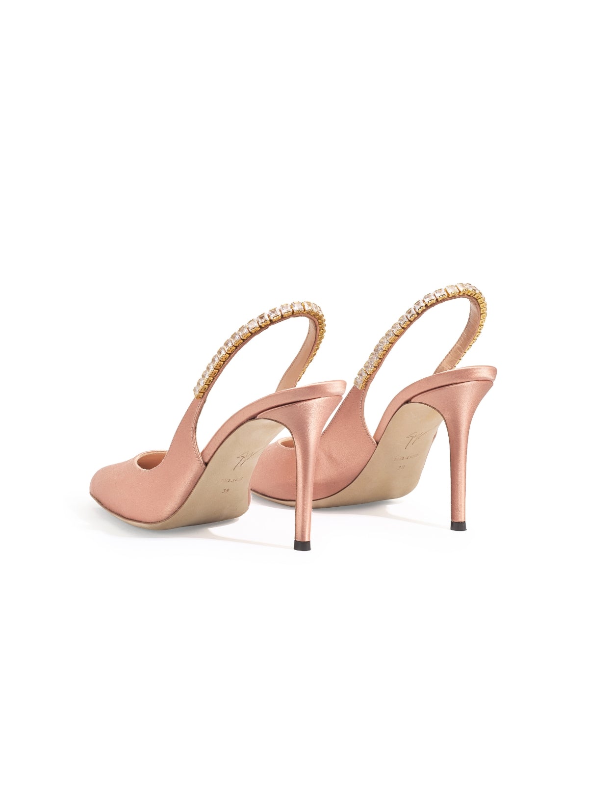 Temperley London Raven szpilki slingback nude satynowe 10 cm