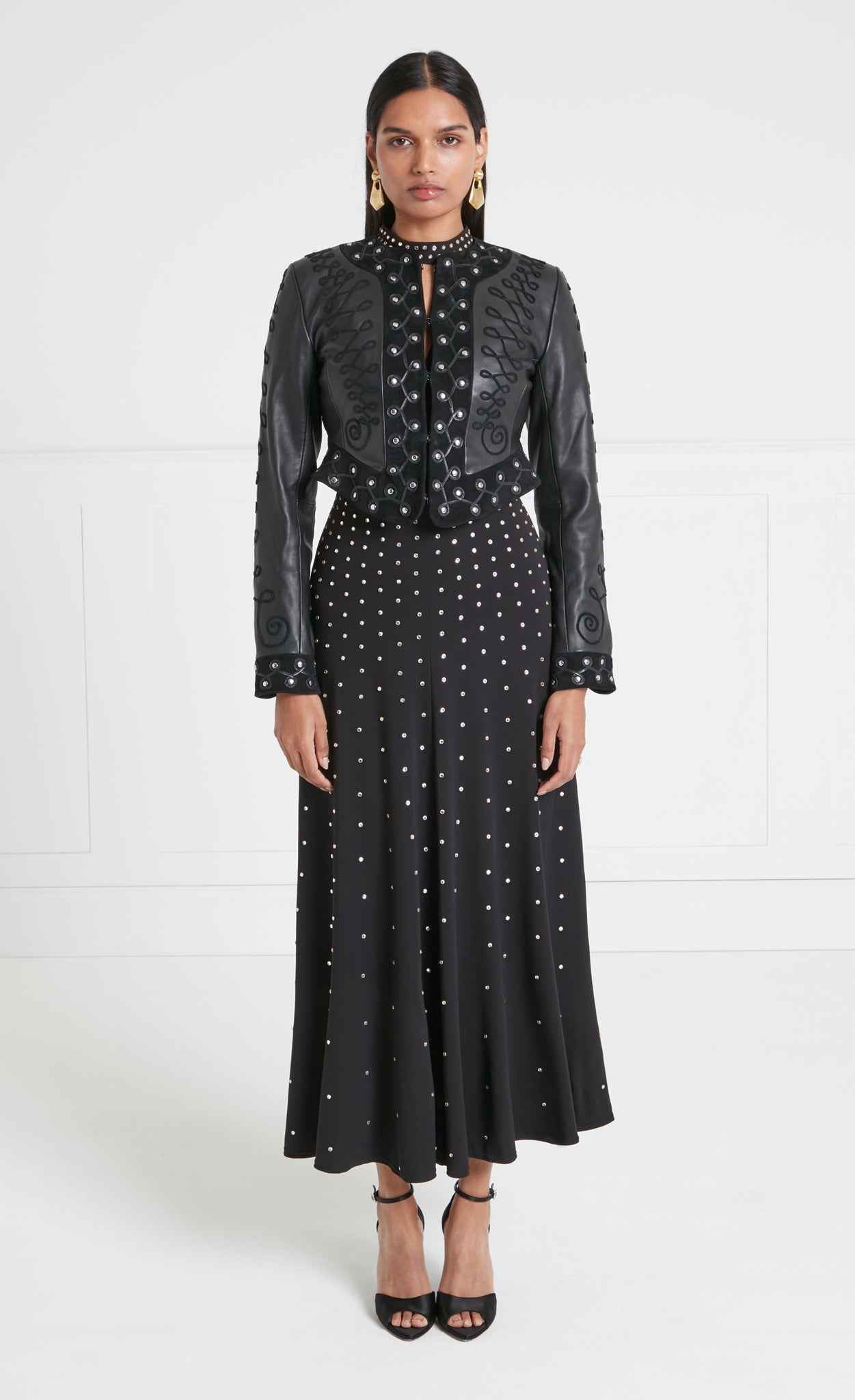 Temperley London Pablo kurtka czarna skóra krótka