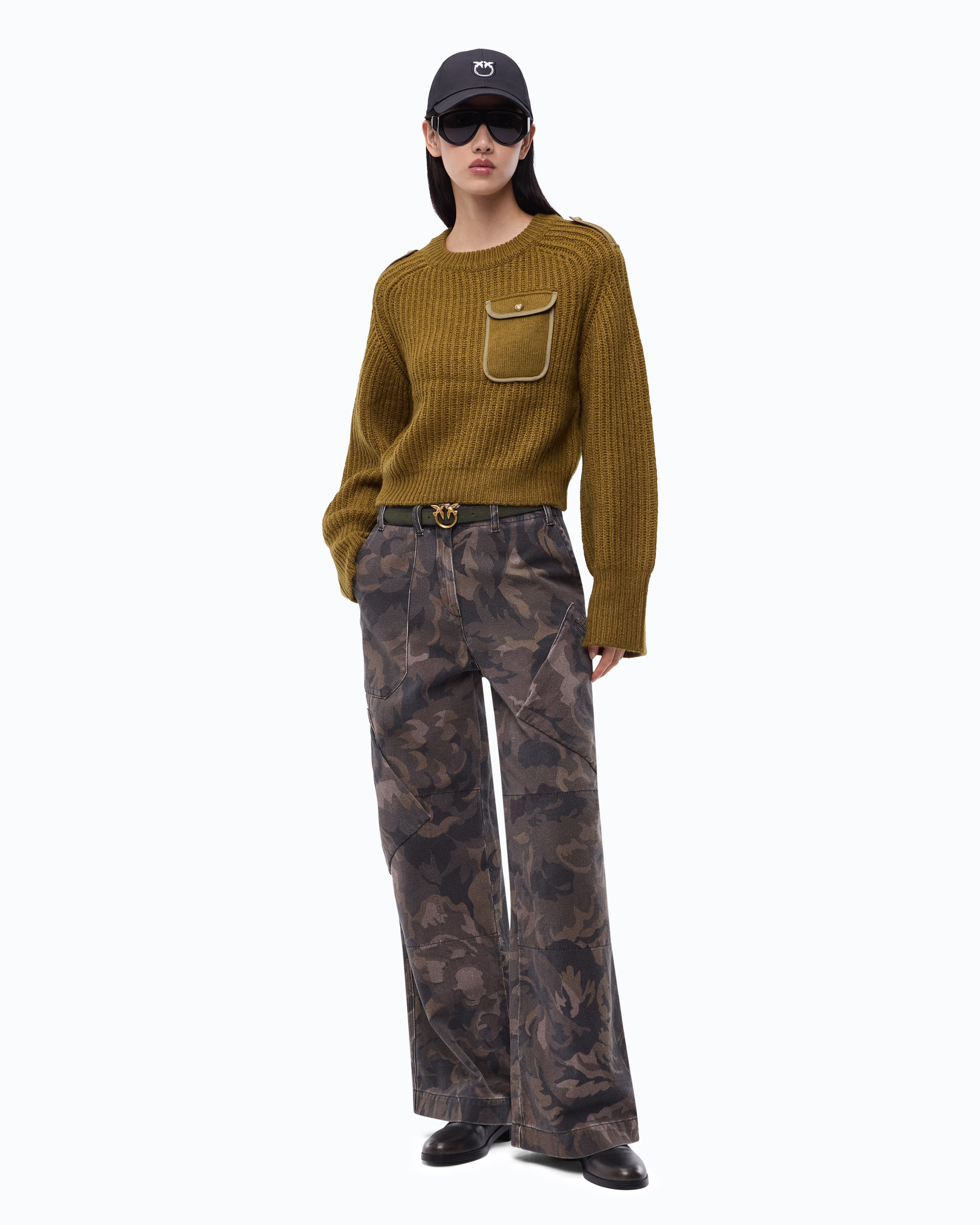 Pinko Miagolio Sweater sweter wełniany z kieszonką