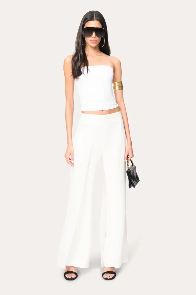 Elie Tahari Chiffon Panel spodnie Foam szerokie