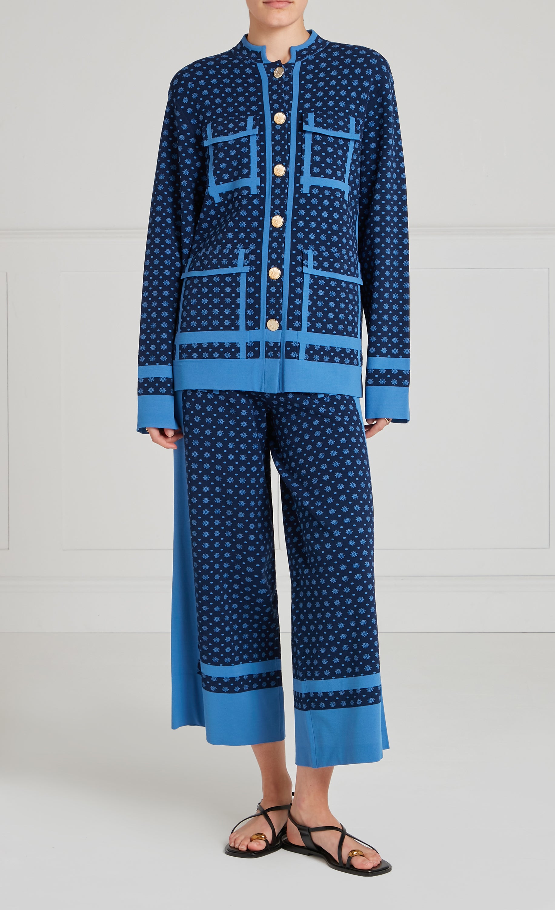 Temperley London Ditzie Knit spodnie Twilight dzianinowe