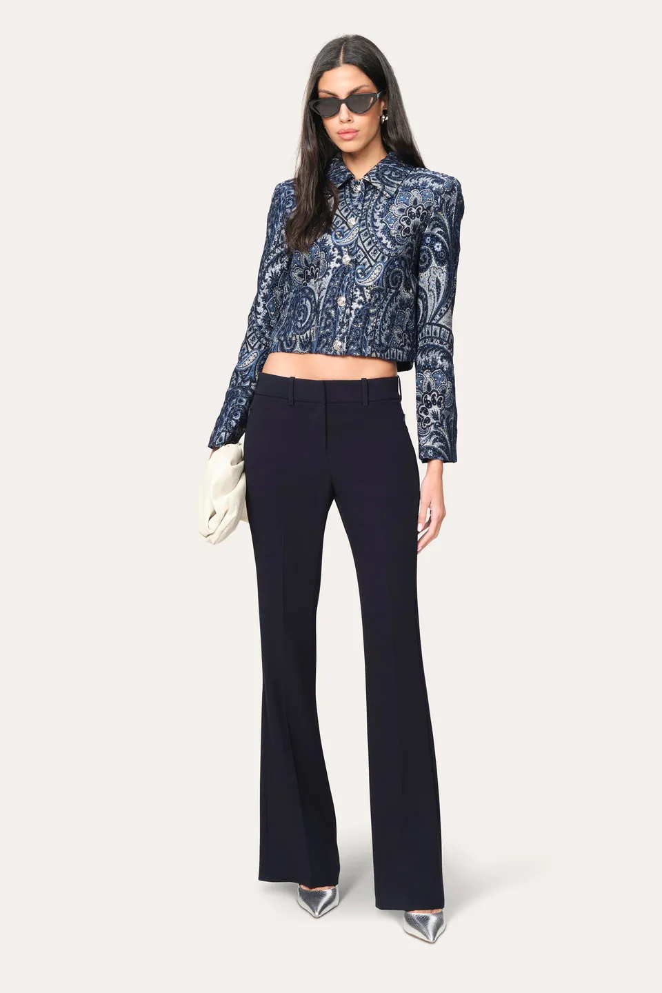 Elie Tahari Tailored Jacquard marynarka krótka Multi