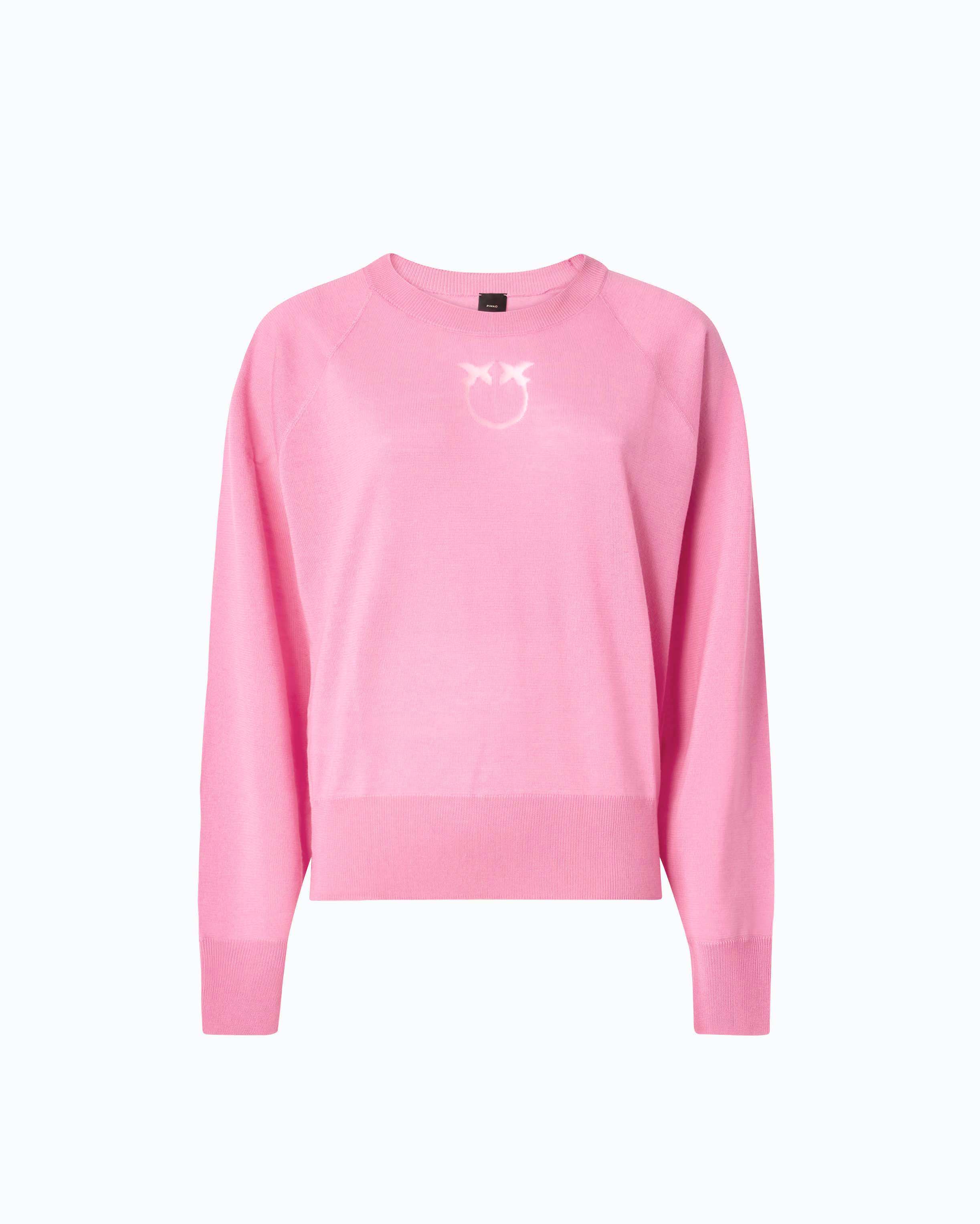 Pinko Lanzarote Sweater sweter różowy wełna