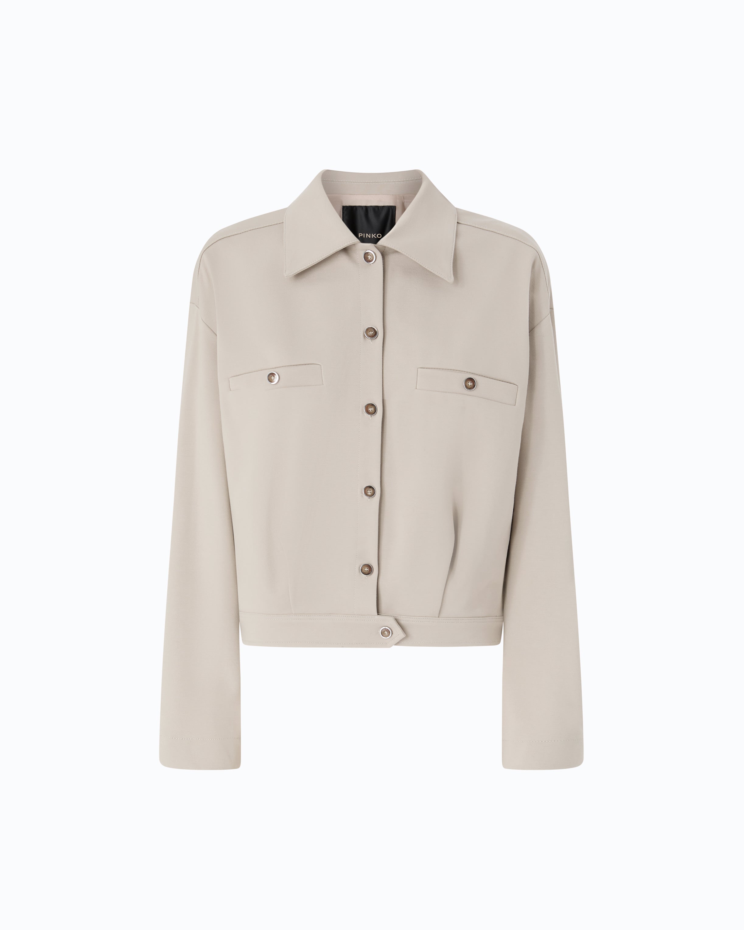 Pinko Caprifoglio Jacket overshirt beżowa gładka