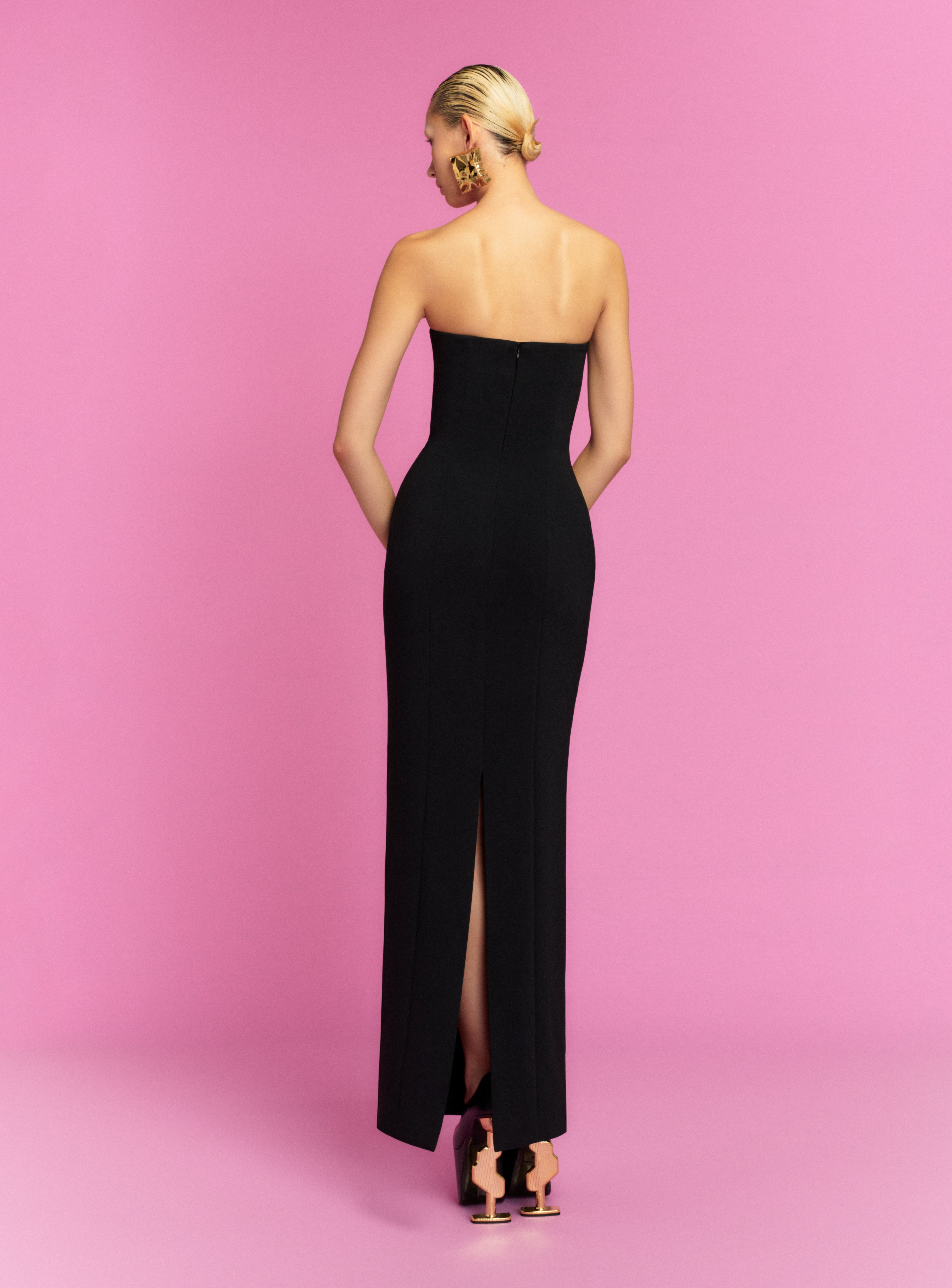 Solace London Anderson sukienka maxi Black strapless