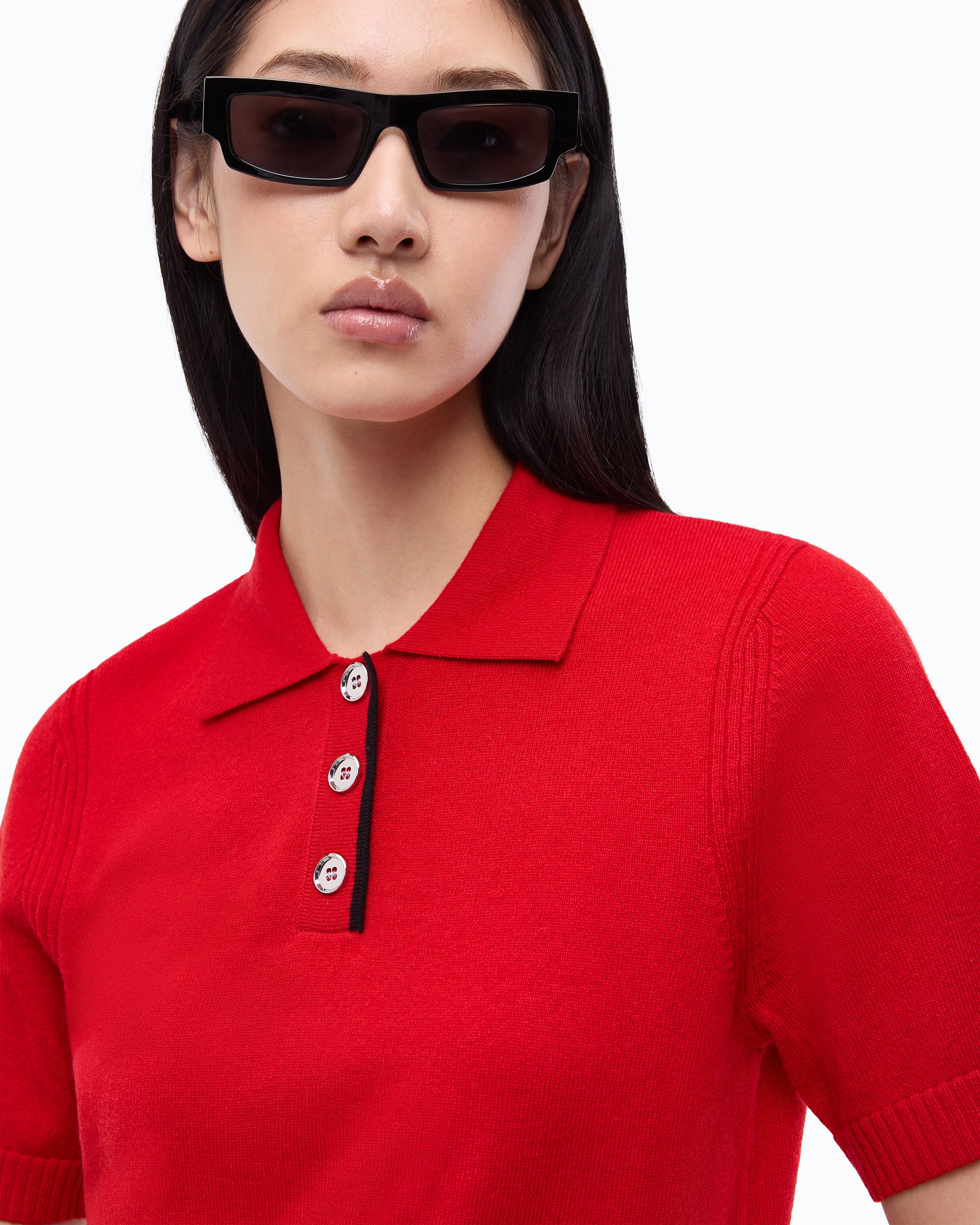 Pinko Gorgona Polo Shirt polo wełna kaszmir