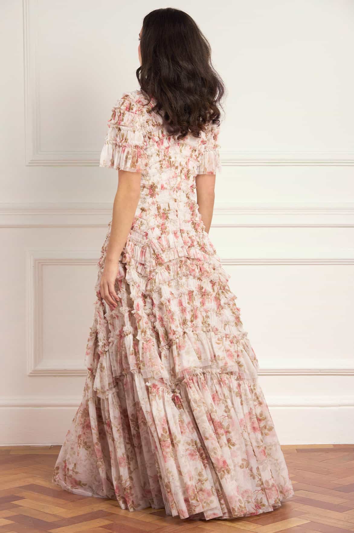 Needle & Thread Summer’s Rose suknia wieczorowa White