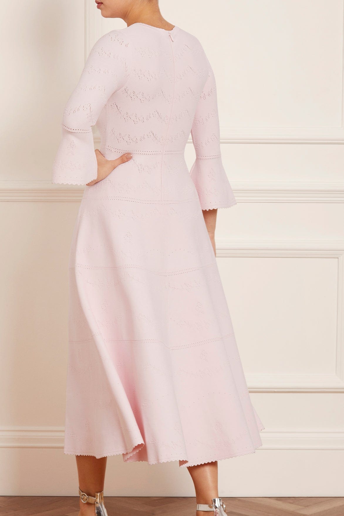 Needle & Thread Pretty Pointelle Knit Ankle Gown sukienka różowa dzianinowa