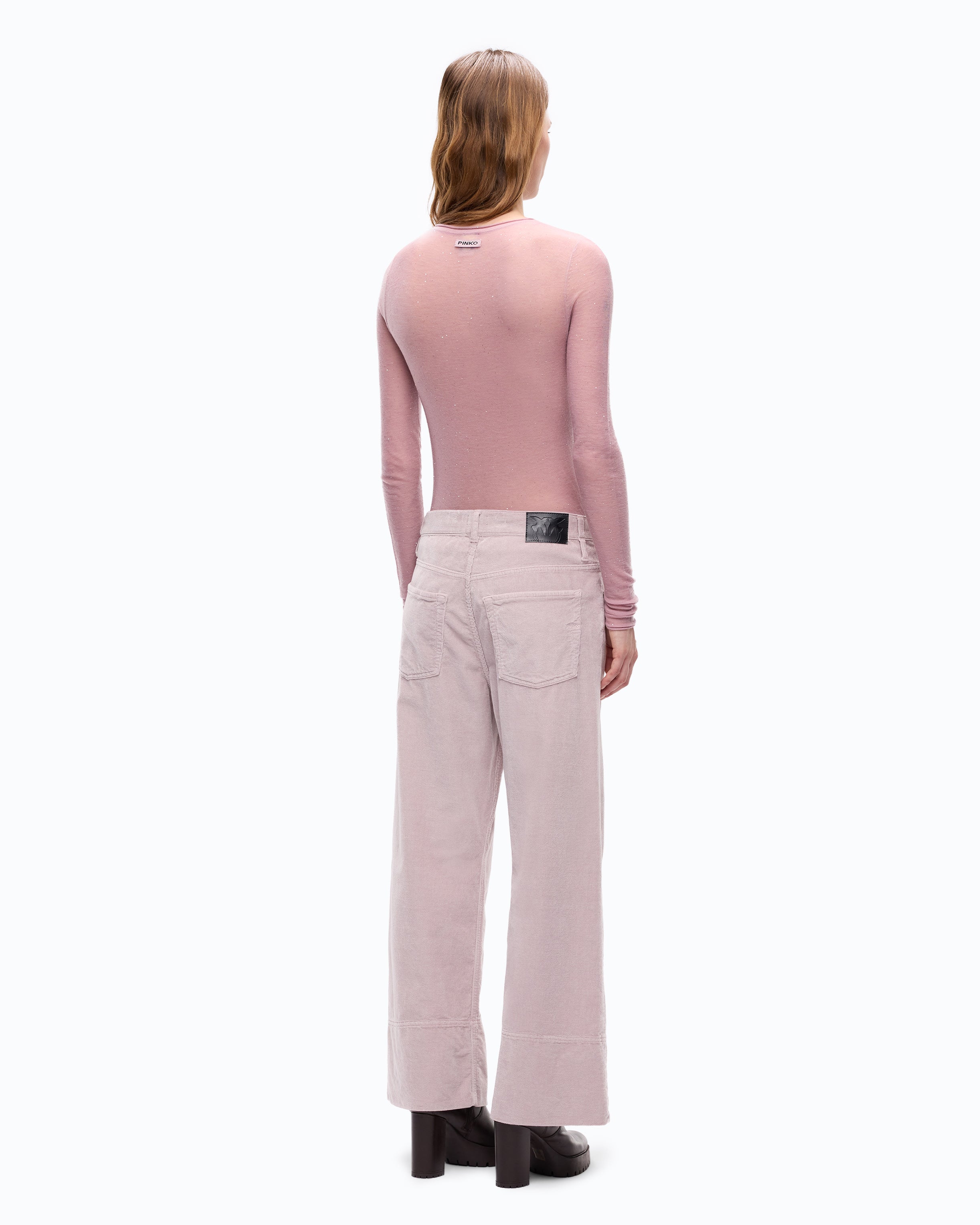 Pinko Pico Sweater sweter różowy cekiny