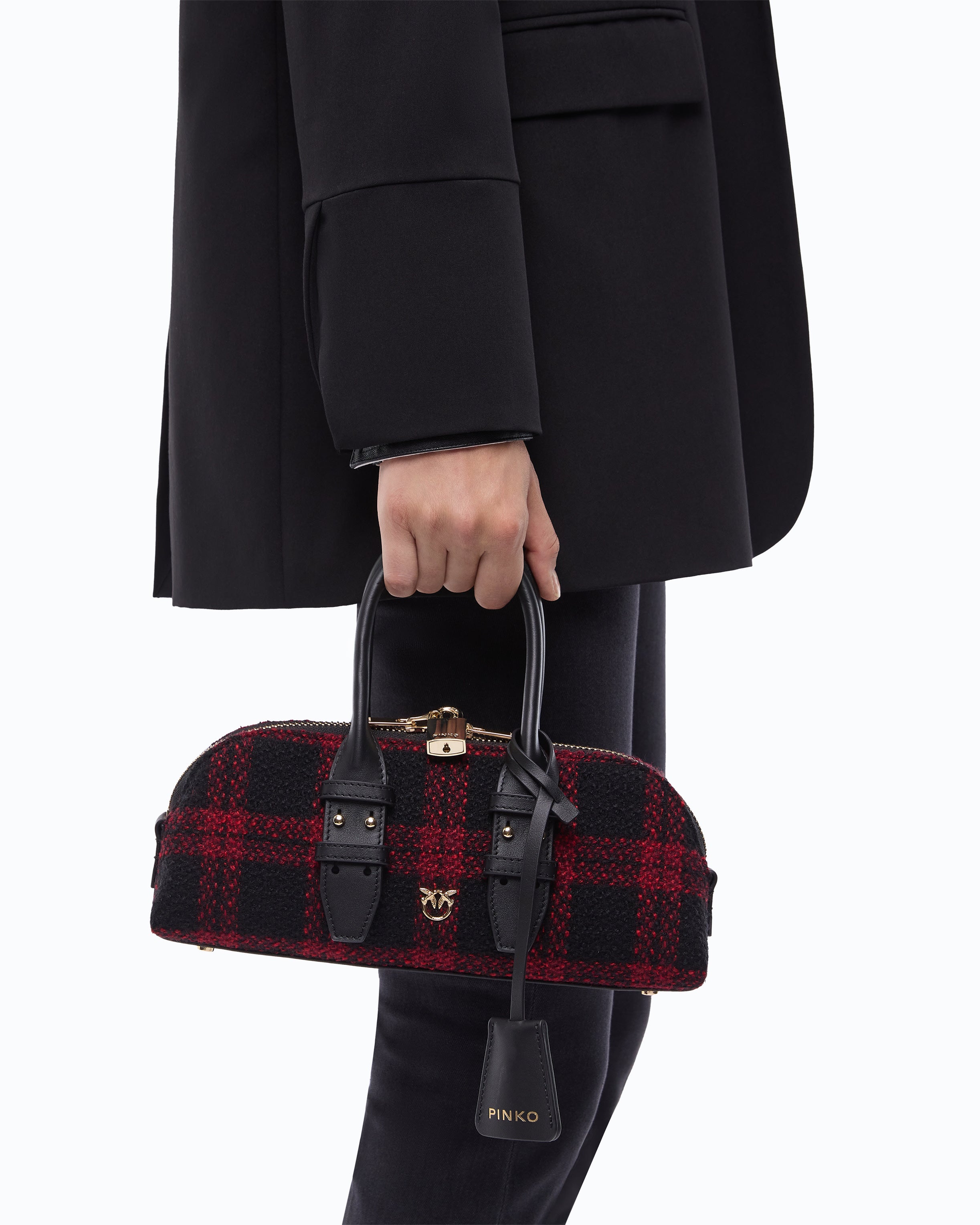 Pinko Escape Bag Horizontal torebka tweedowa w kratke