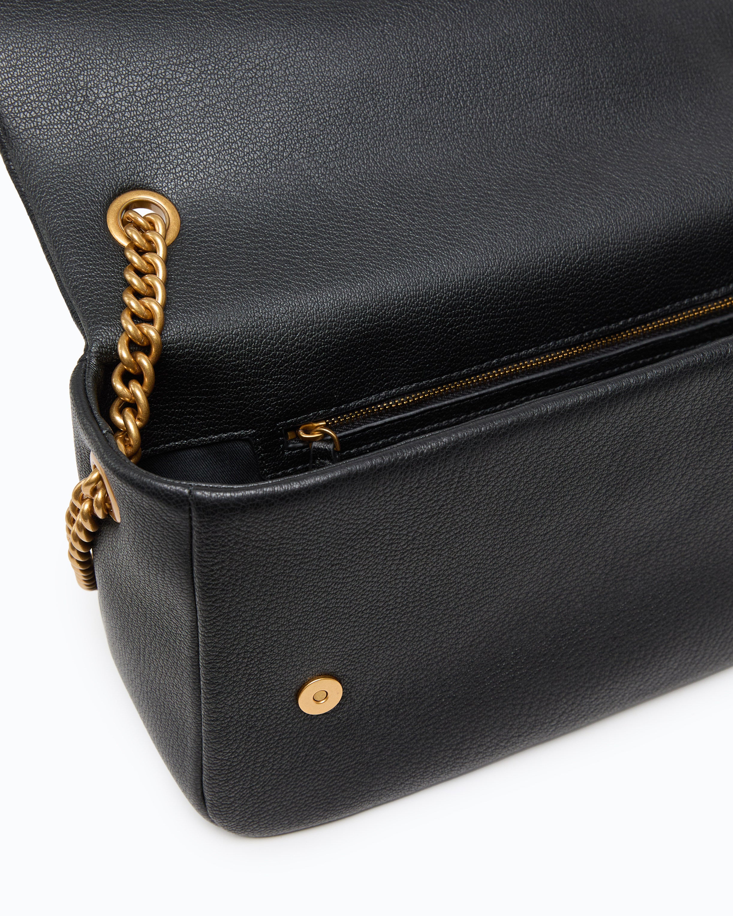 Pinko Love Bag Click Soft torebka skórzana czarna