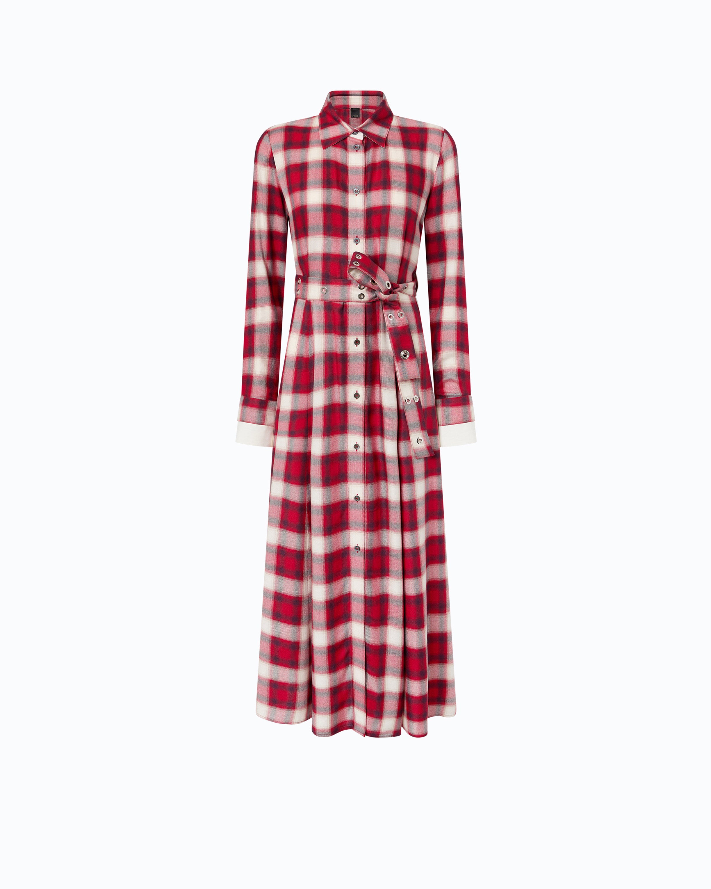Pinko Atropa Dress sukienka maxi szmizjerka w kratkę