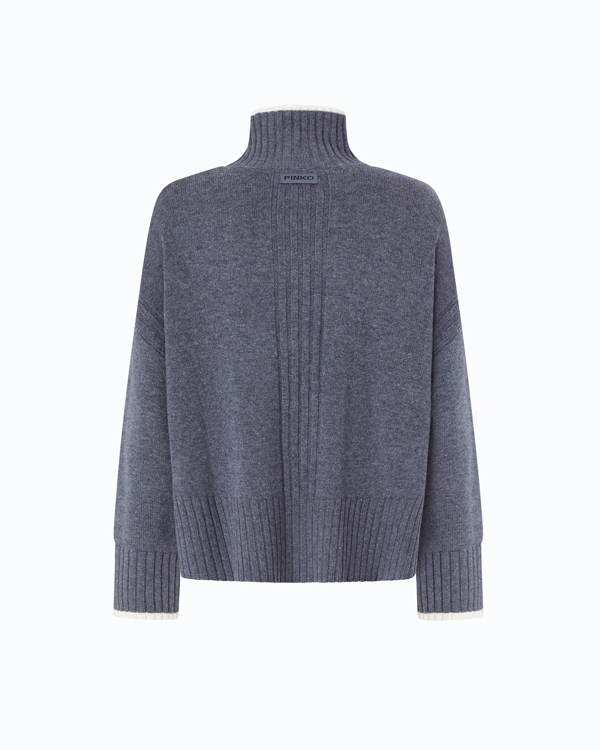 Pinko Falkland sweter golf wełna kaszmir szary