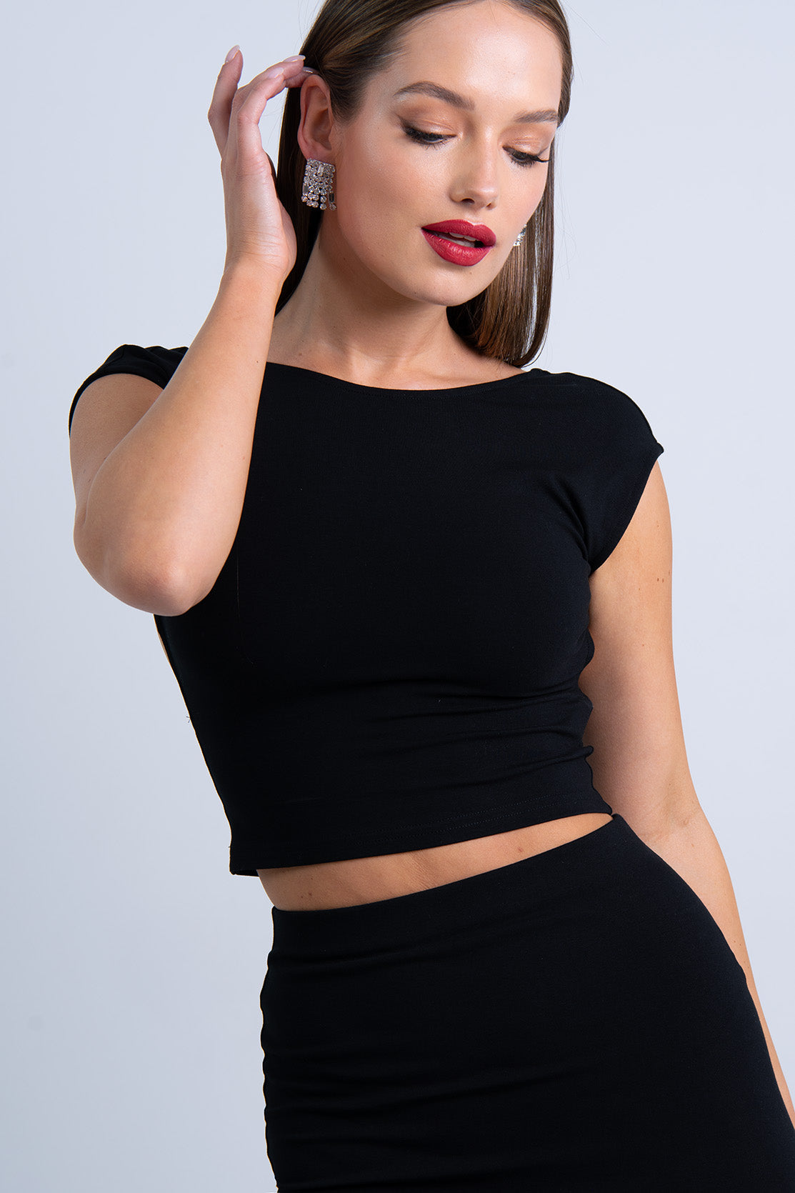 Nudyess Grace top bawełniany Black odkryte plecy