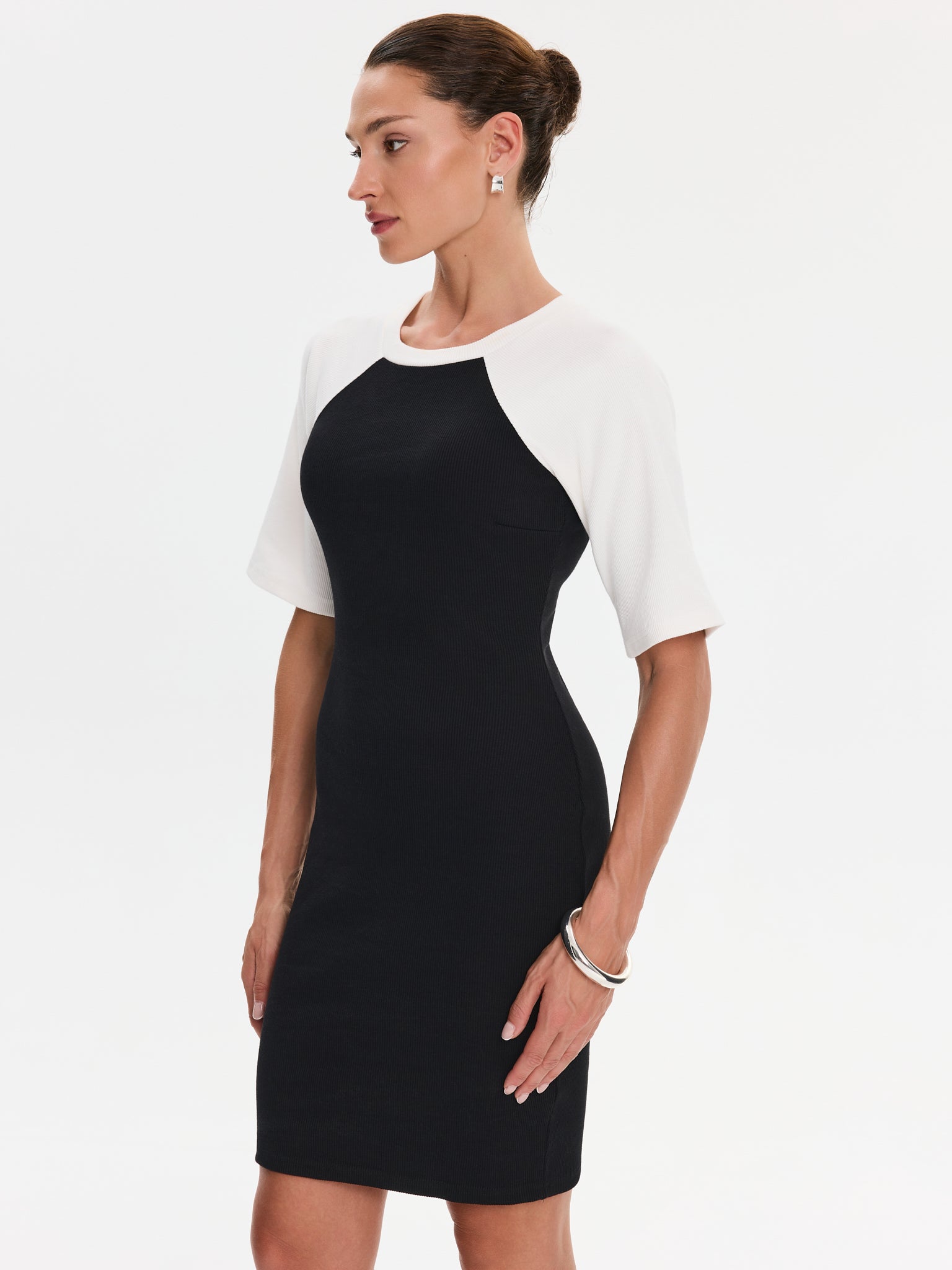 Nudyess Livia sukienka mini prążkowana black sportowa