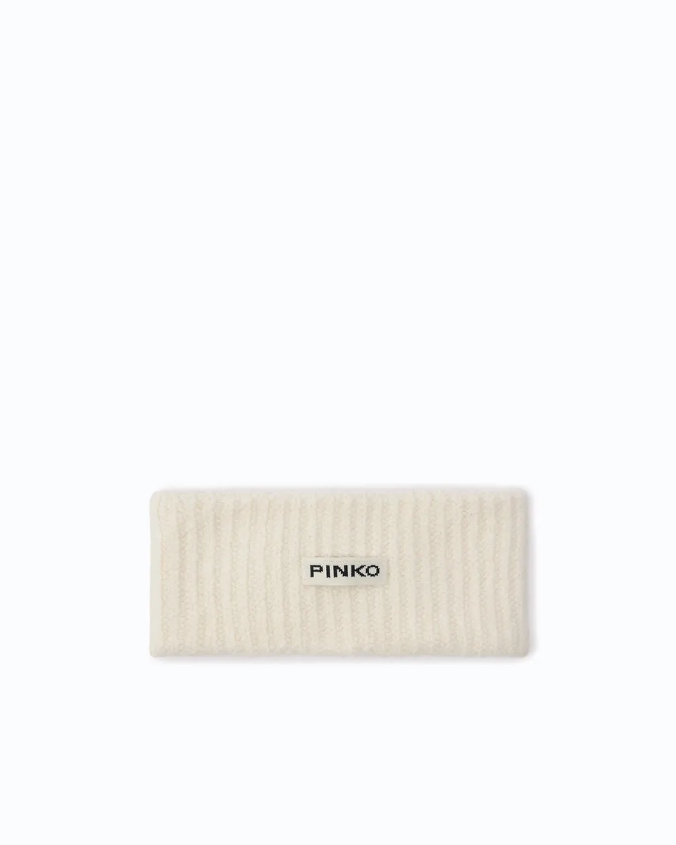 Pinko Felce Headband opaska do włosów biała wełniana