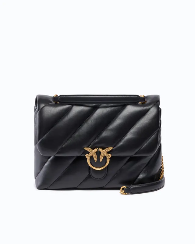 Pinko Love Bag Puff Maxi Quilt New Buckle torba czarna