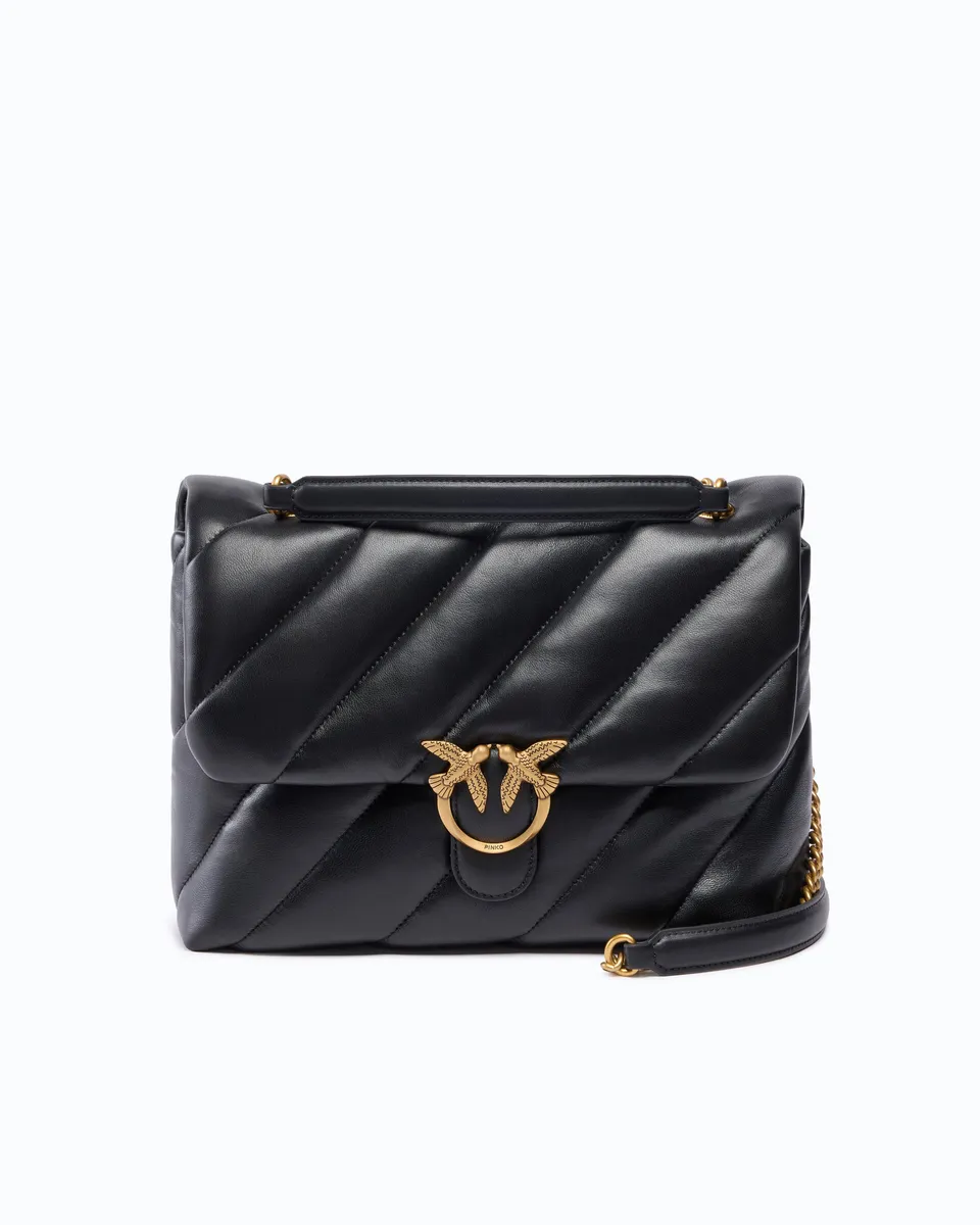 Pinko Love Bag Puff Maxi Quilt New Buckle torba czarna