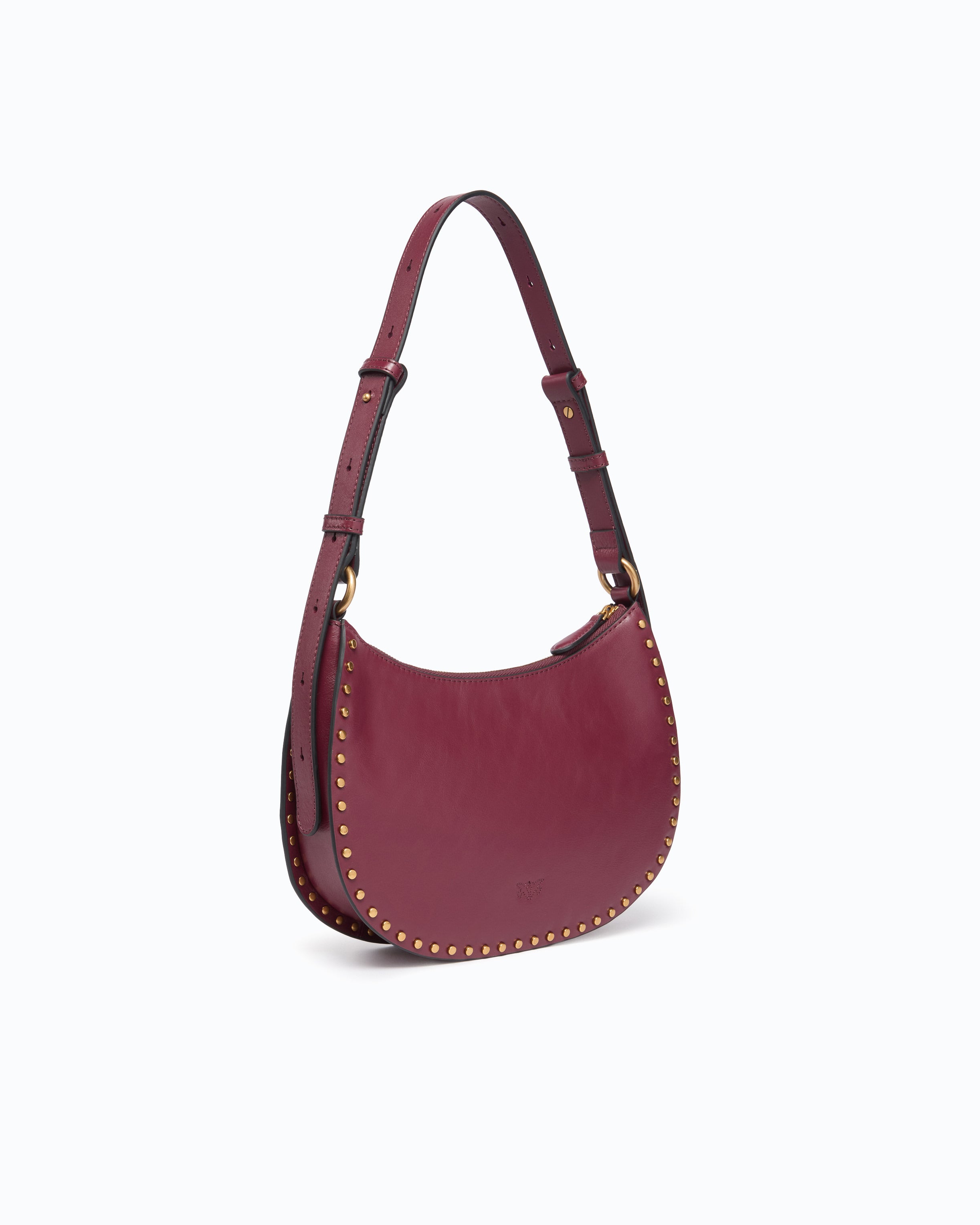 Pinko Half Moon Mini torebka bordowa ćwieki