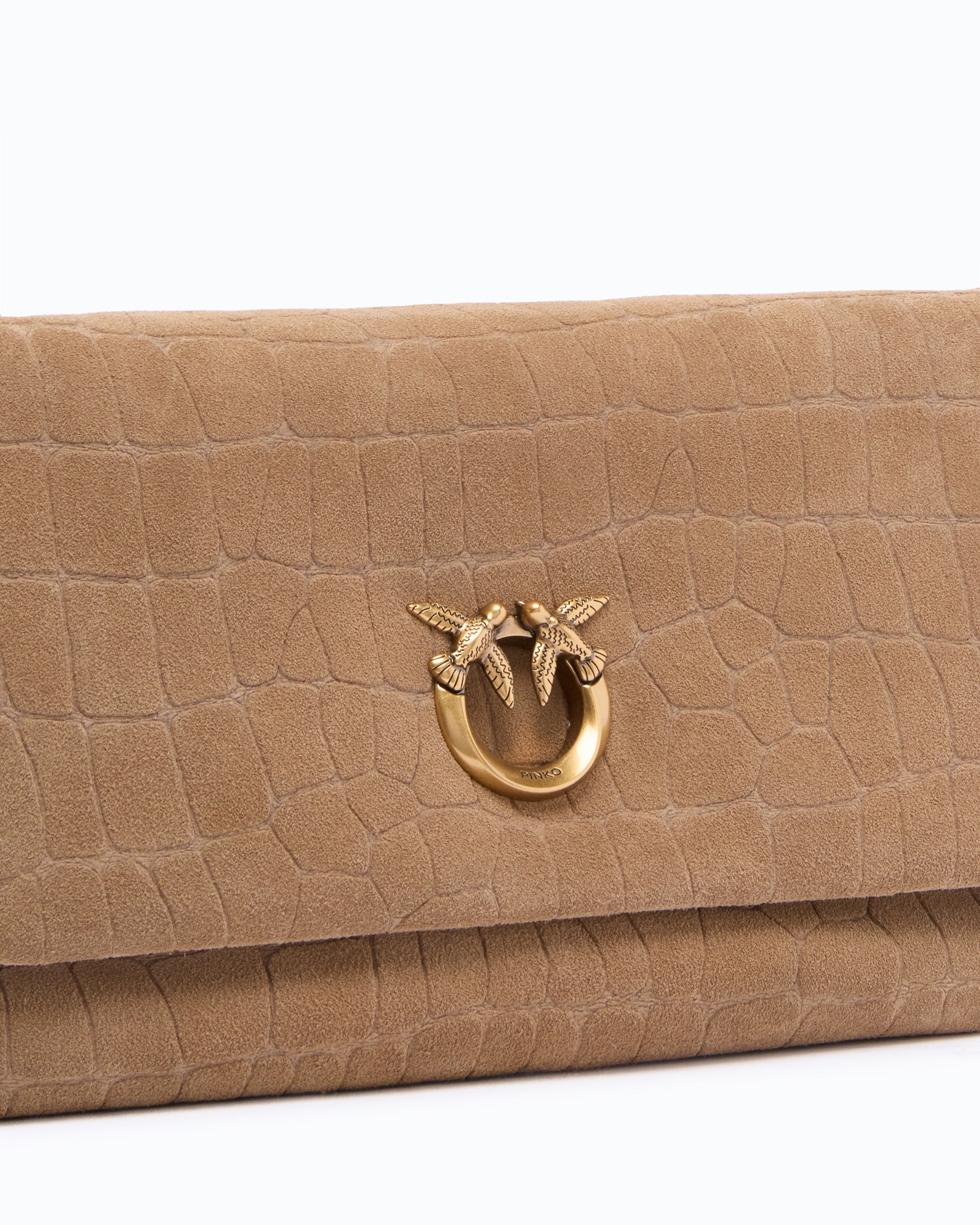 Pinko Love Bag Click torebka skórzana croco średnia