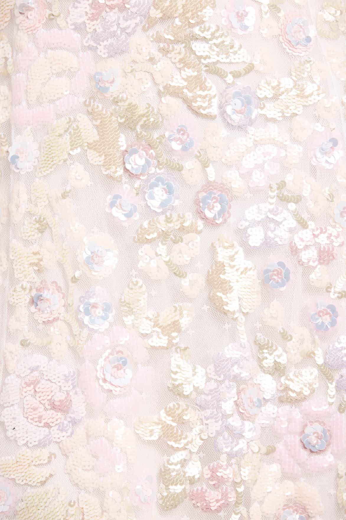 Needle & Thread Sequin Paradise sukienka biała cekiny serce