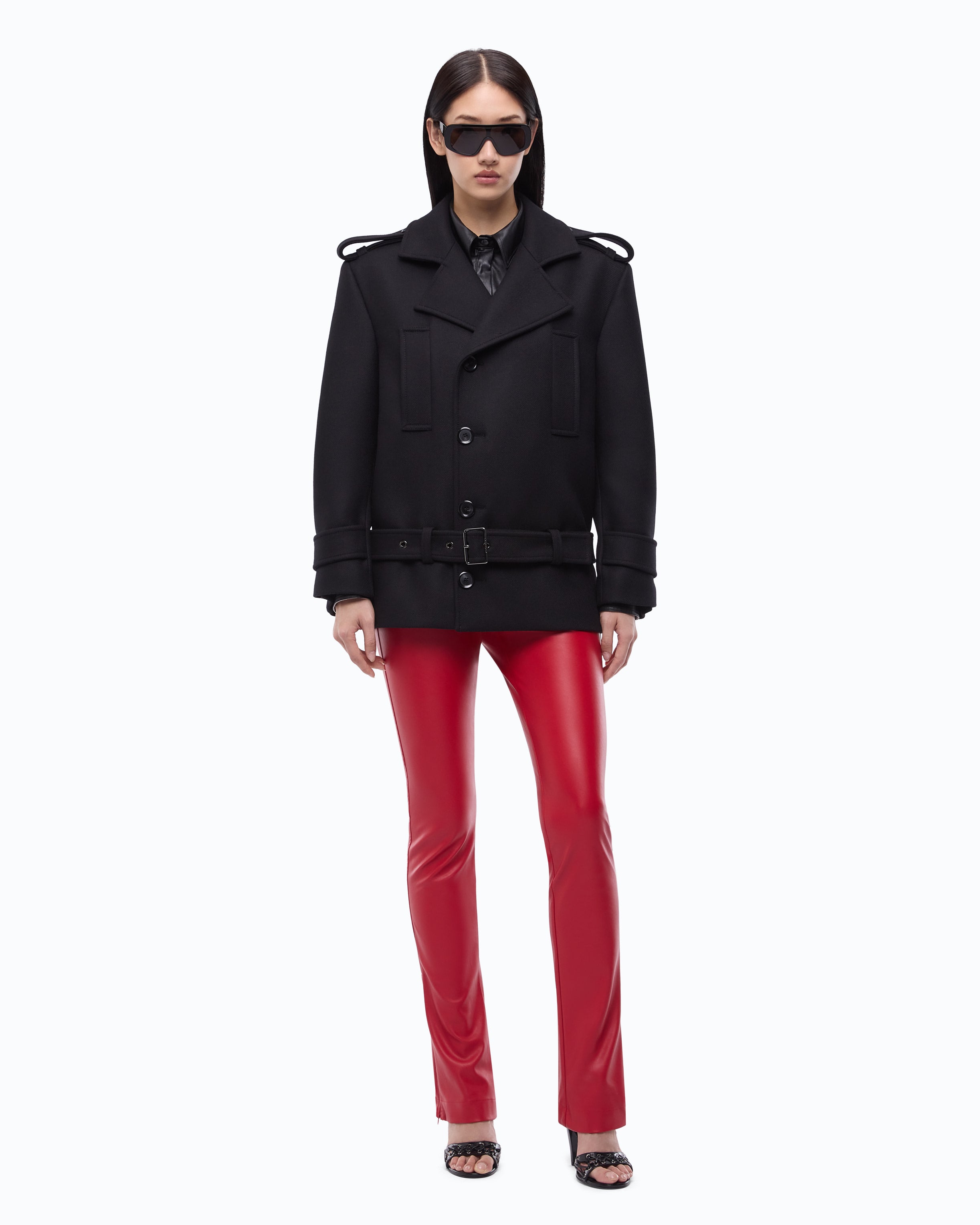 Pinko Tornado Peacoat bosmanka czarna wełna