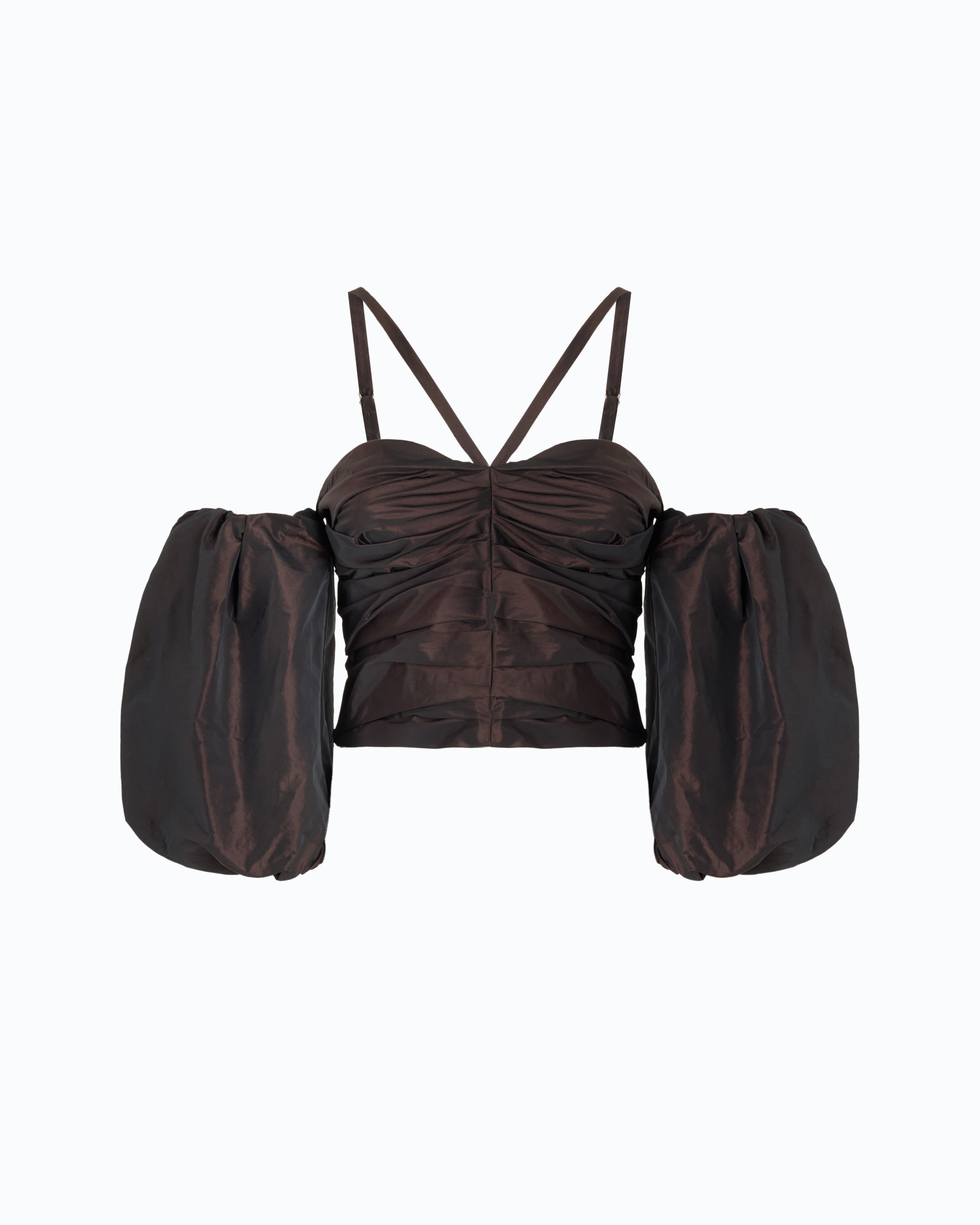 Pinko Maxda Top top brązowy tafta